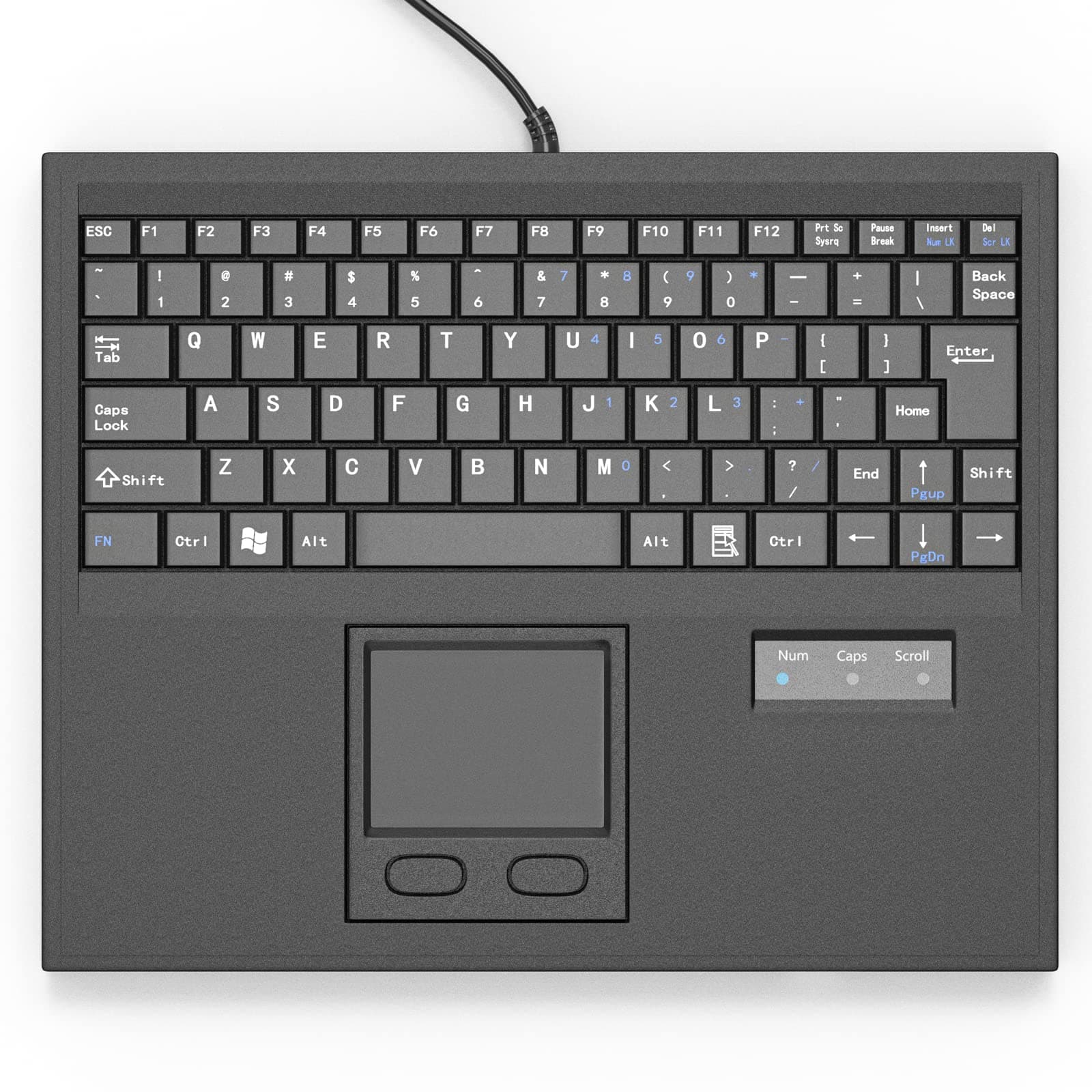 E-SDS Industrial Machine Keyboard with Touchpad Mini Portable Wired Keyboard with USB Interface