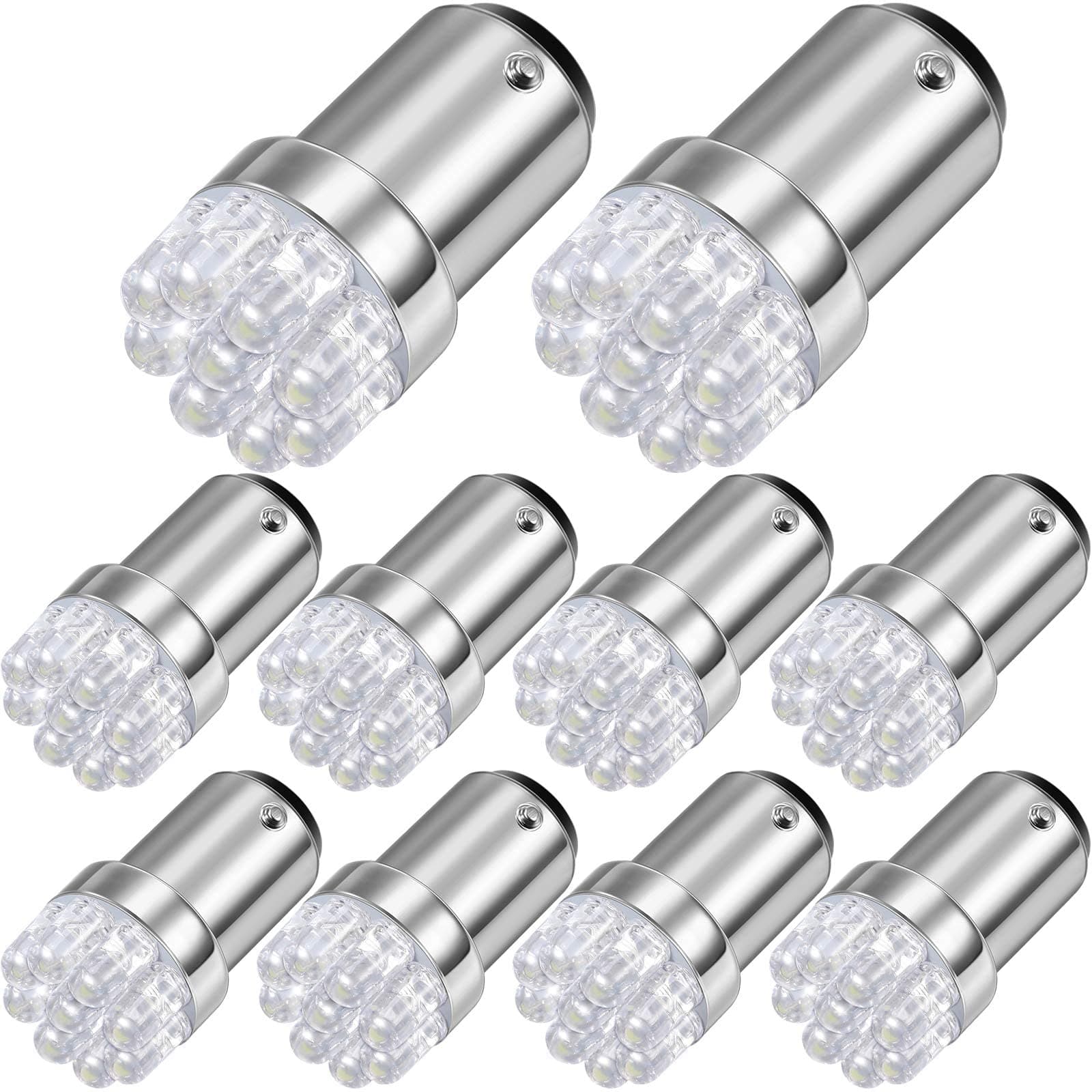 MAKINGTEC 10 Pcs Marine LED Replacement Bulb for Boat Navigation Lights 12V BA15D LED Bulb for Boat Lights Bow Stern Marine LED Replacement Boat Accessories