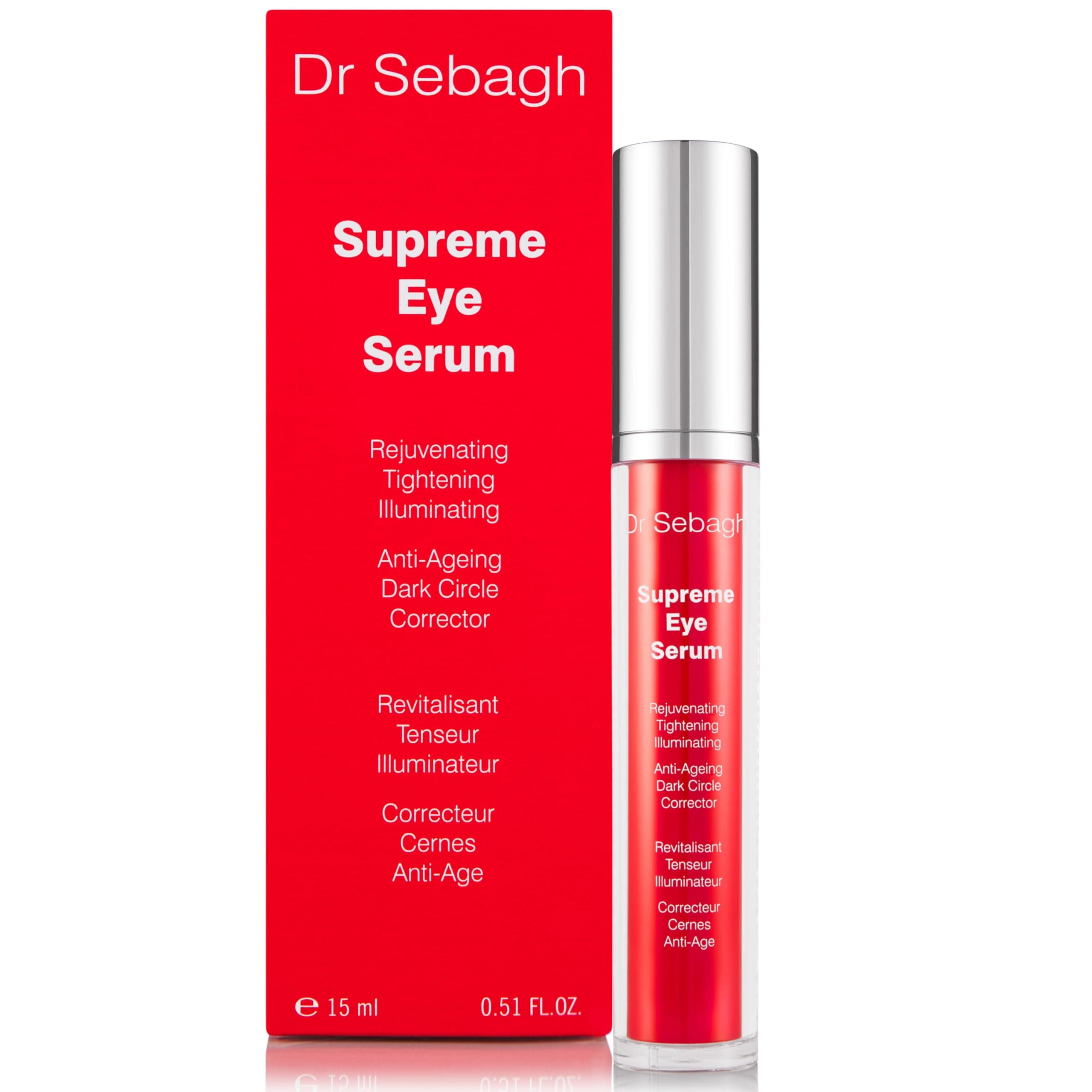– Dr Sebagh Supreme Eye Serum (15 ml) - Advanced Roll-On Formula - Designed to Aid Smoother Younger & Firmer-Looking Skin - Helps Reduce Puffiness Circles Fine Lines & Wrinkles - Boosts Elasticity