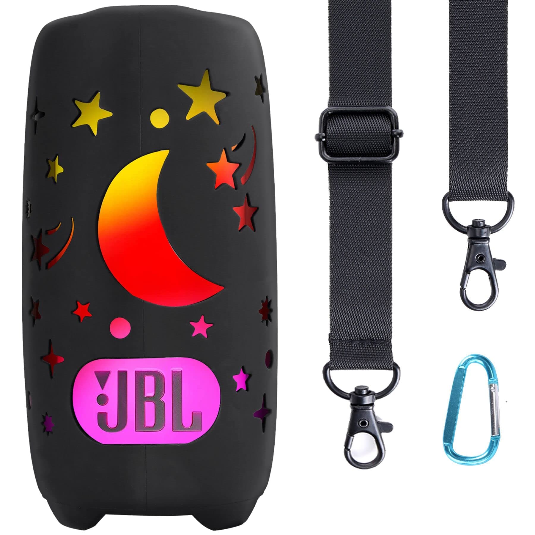 Soft Silicone Case Replacement for JBL Pulse 5 Waterproof Portable Bluetooth Speaker (Black Case)