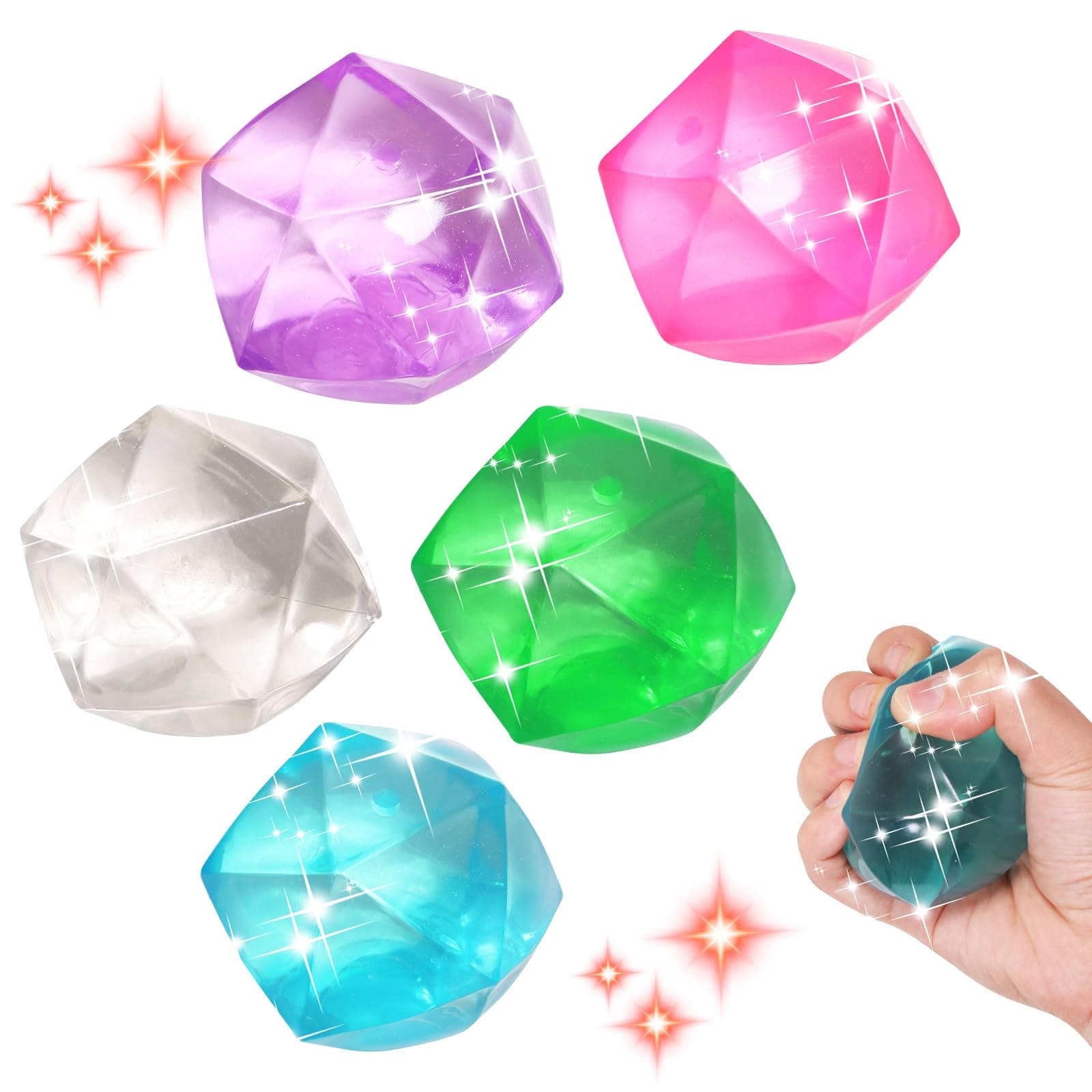 1pcs Random Big 2.45 Stress Cube Masonry Ice Squishy Ball - Diamond Malt Sugar Fidget Toy for Your Best Mellow and Chill - Square Shape Hand Exercise - Age 3 to Adult