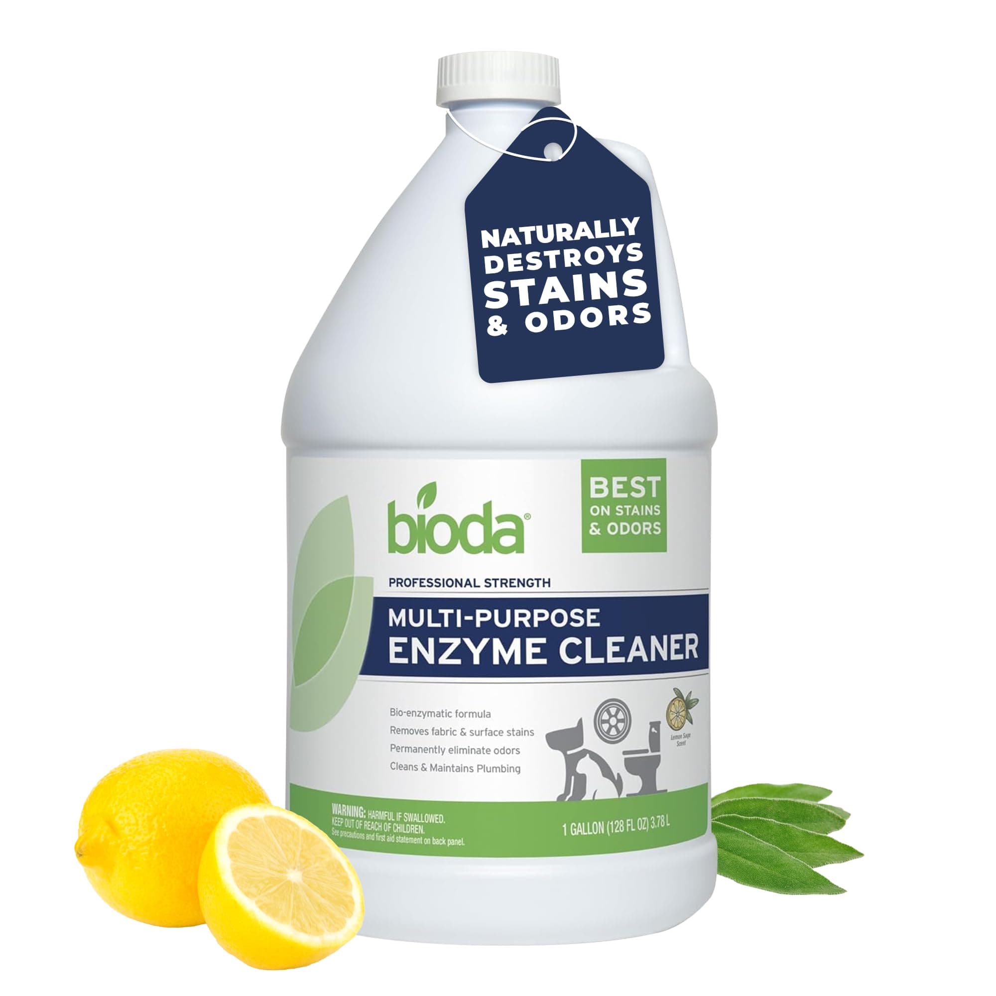Multi-Purpose Probiotic Enzyme Cleaner and Deodorizer | Professional Strength | Trash Can Deodorizer, Pet Stains and Odors, Drains, Floors, Bathrooms, Toilets | Made in USA | 1 Gallon