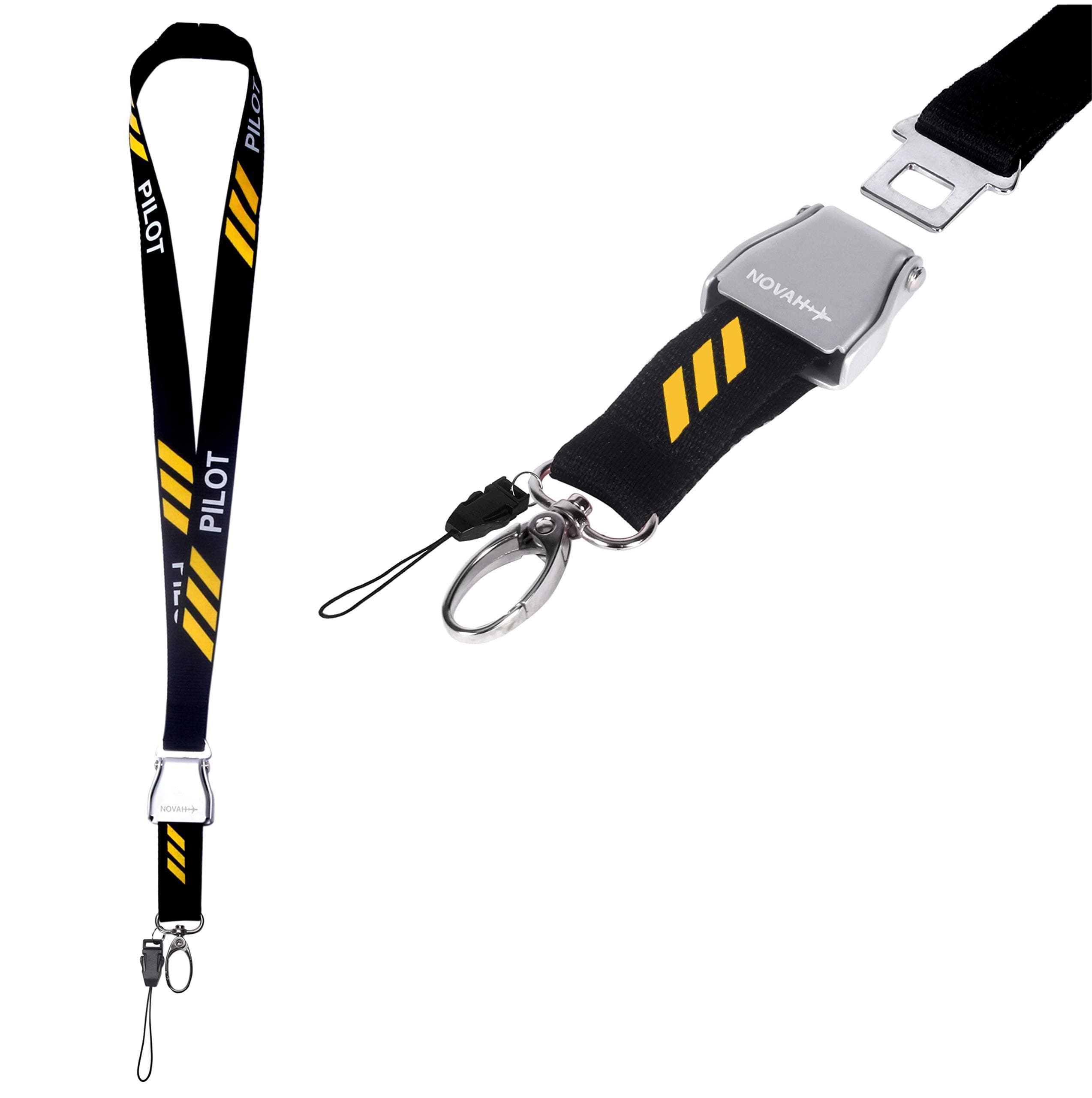Pilot Lanyard 3 Yellow Stripes