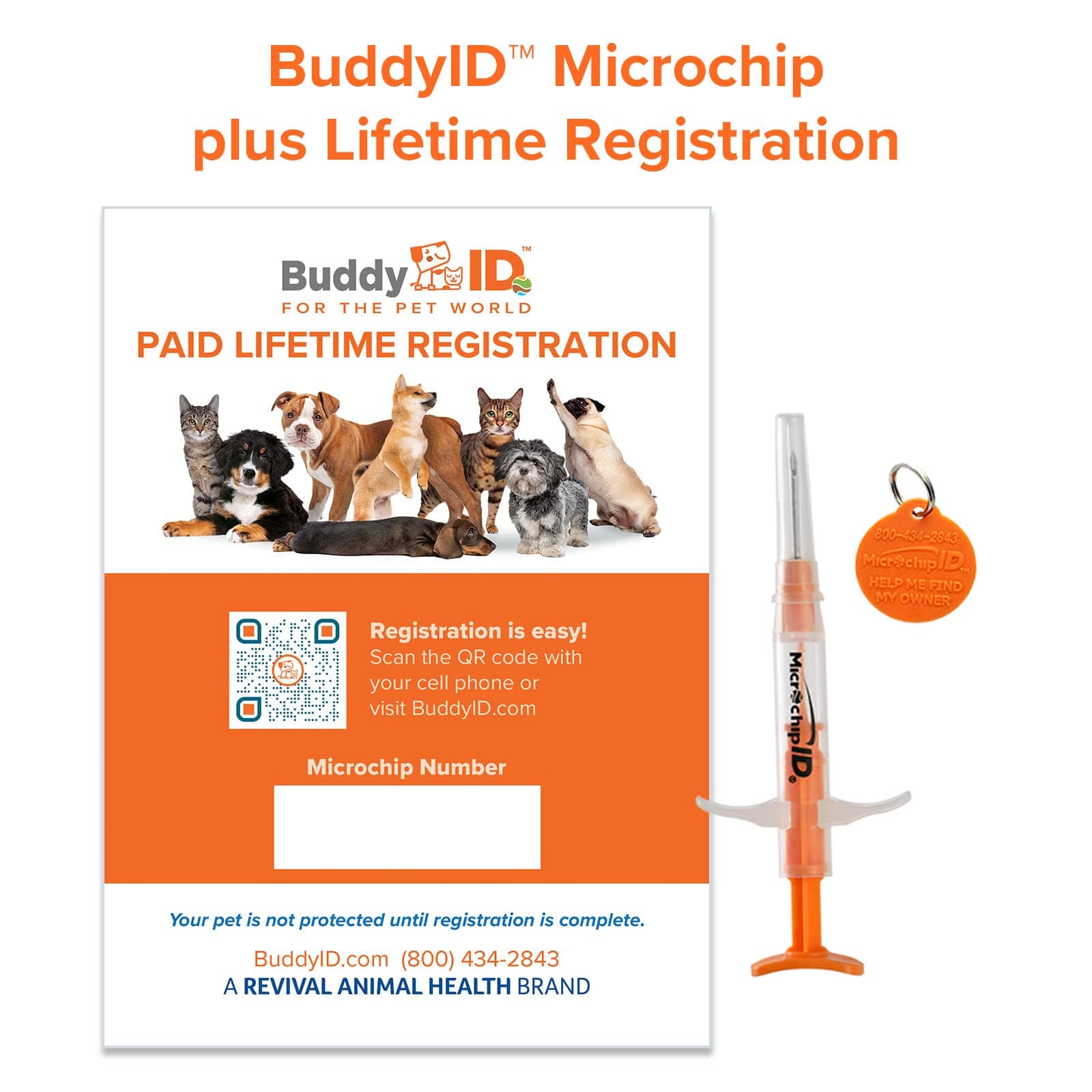 Buddy ID Pet Microchip Plus Lifetime Registration