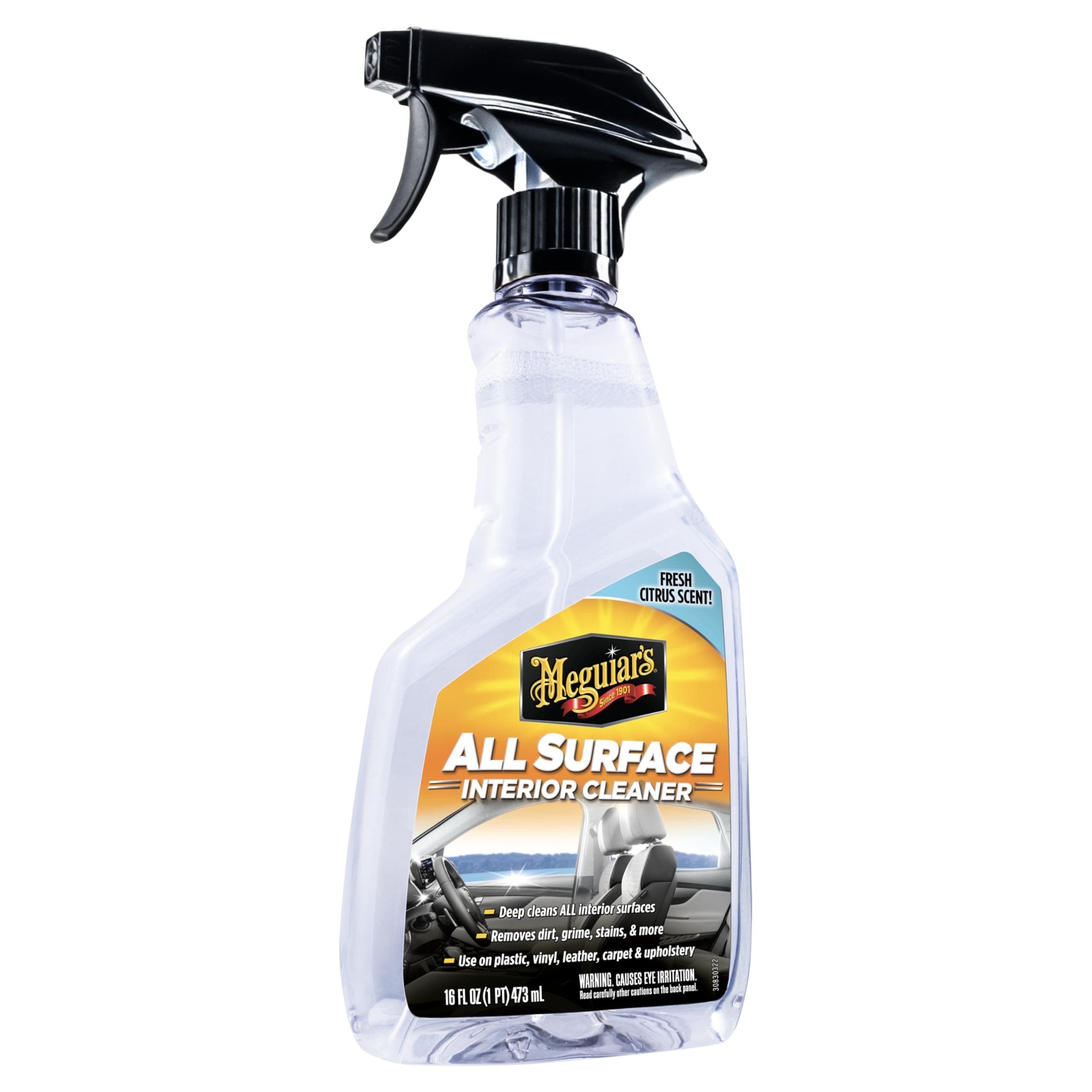 Meguiar's All Surface Interior Cleaner - All Purpose Interior Cleaner Quickly and Safely Cleans All Your Surfaces and Leaves Behind a Pleasant Scent, 16oz