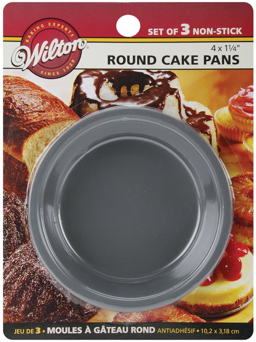 Wilton Mini Round Cake Pans, STD, SilverWilton Non-Stick Mini Round Pan Set, 3-Piece, Steel