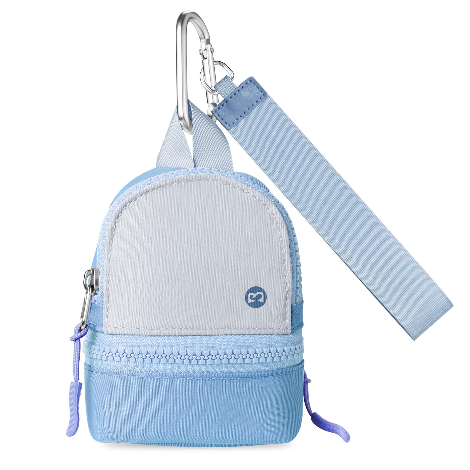 Babysun Mini Backpack, Keychain, Wrist Strap Pouch, Cute Small Zipper Purse with 3 RFID Card Slots for Women/Men Airpods Cosmetics