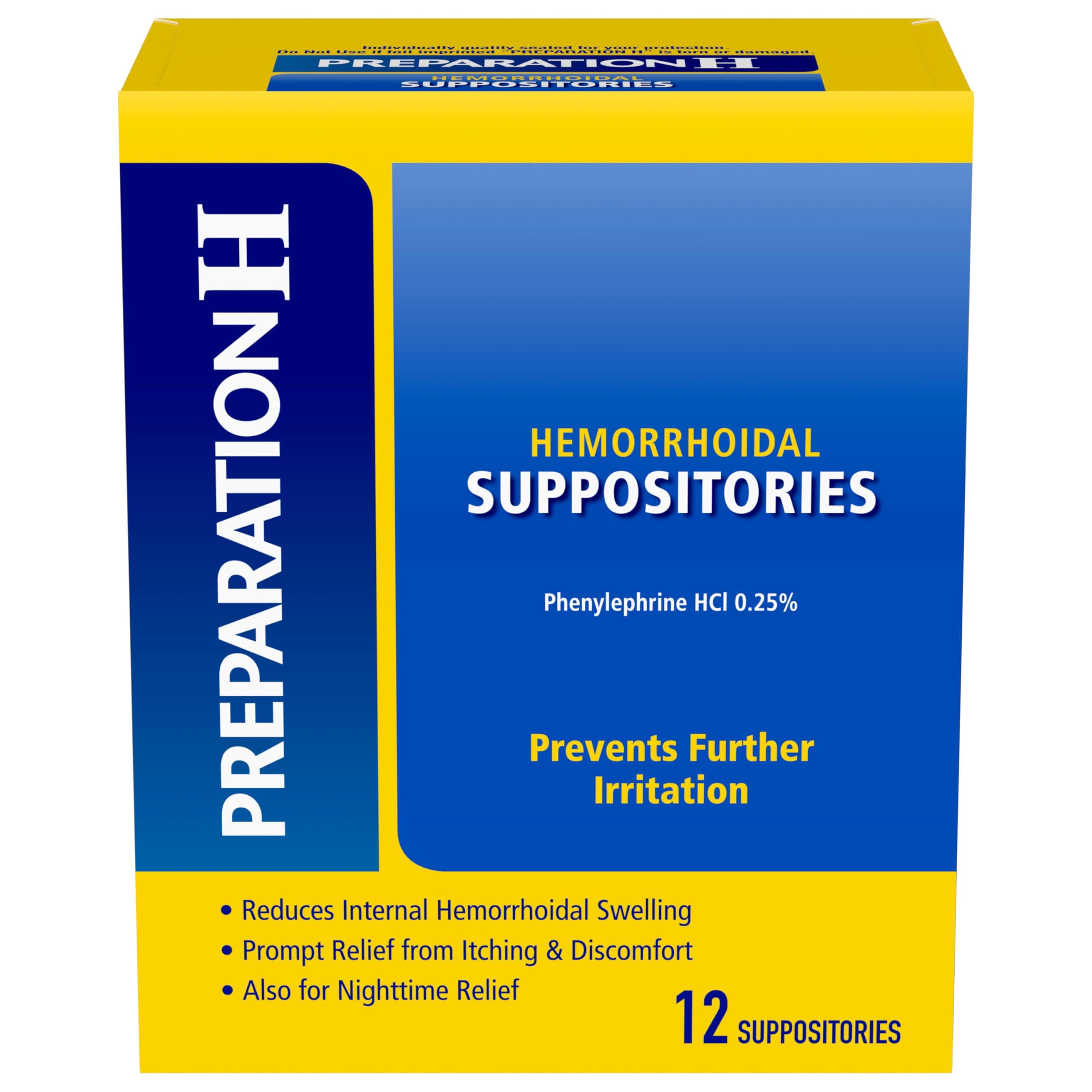 Preparation H Pfizer Prep H Suppositories- 12 Count