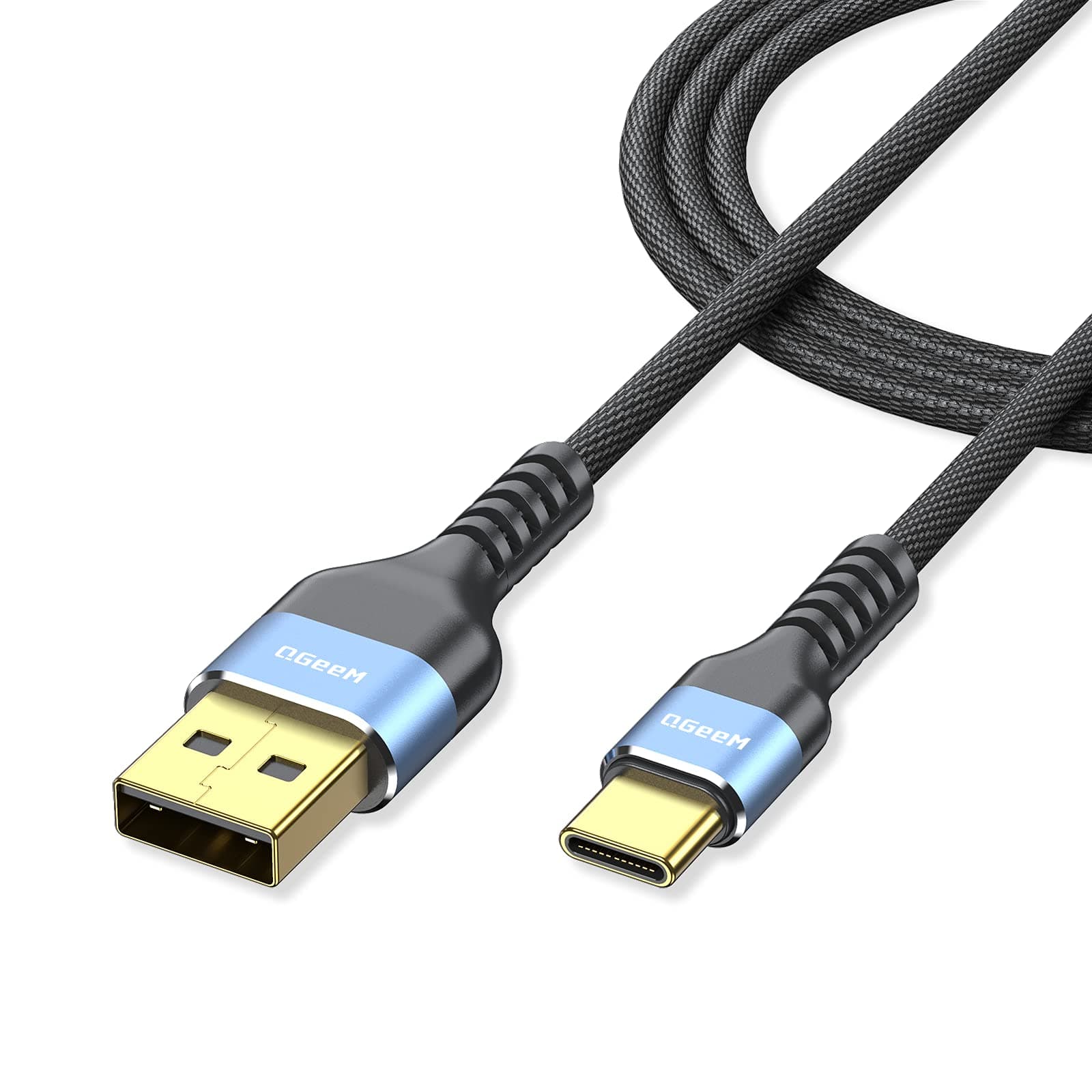 QGeeM USB C Cable ,Type C Charging Cable 3A Fast Charging,USB-A 2.0 to USB-C Fast USB C Charger,Compatible with Samsung Galaxy S8 S20 Plus, Moto Z ,Type C Cable 2-Pack