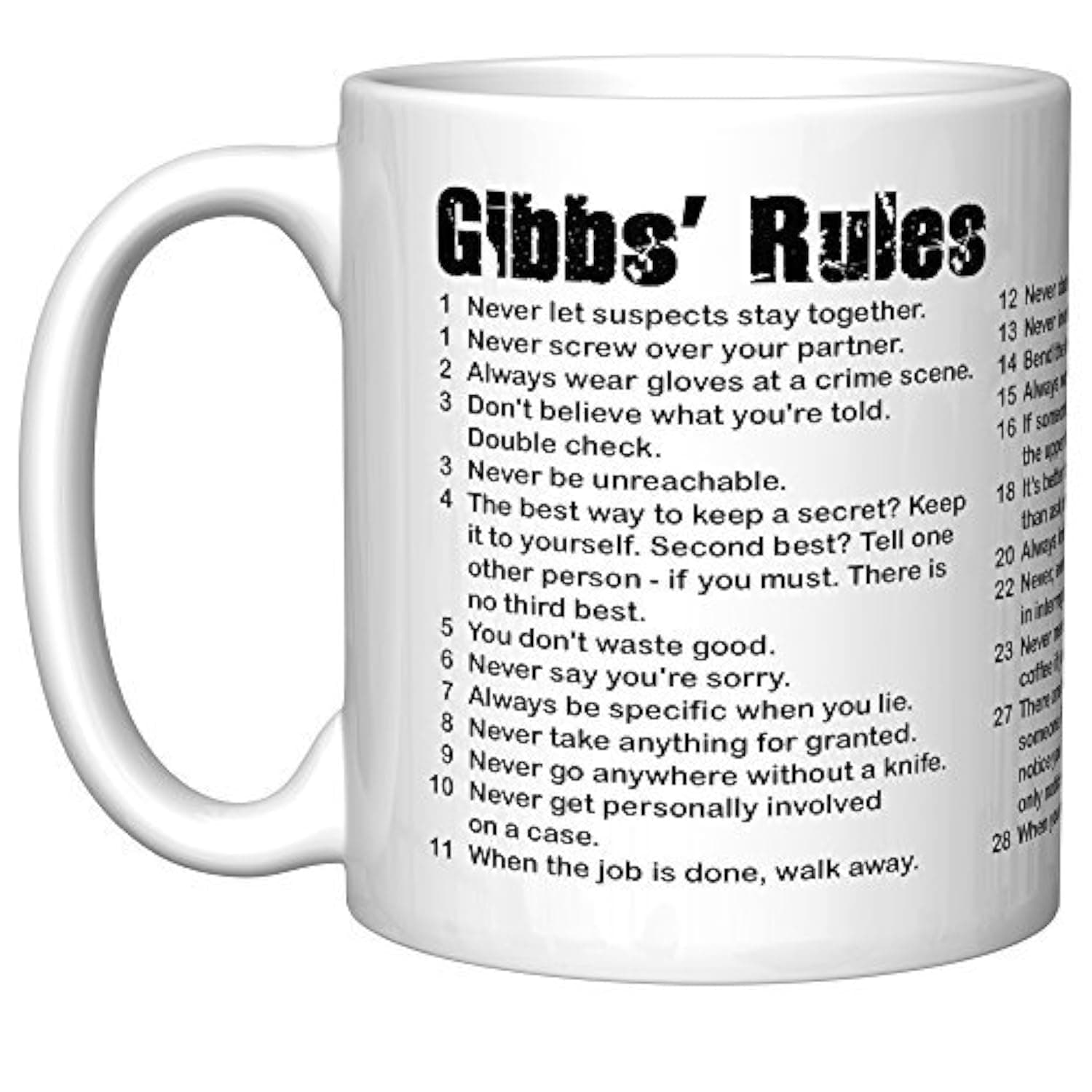 NCIS Gibbs' Rules Coffee Mug, White