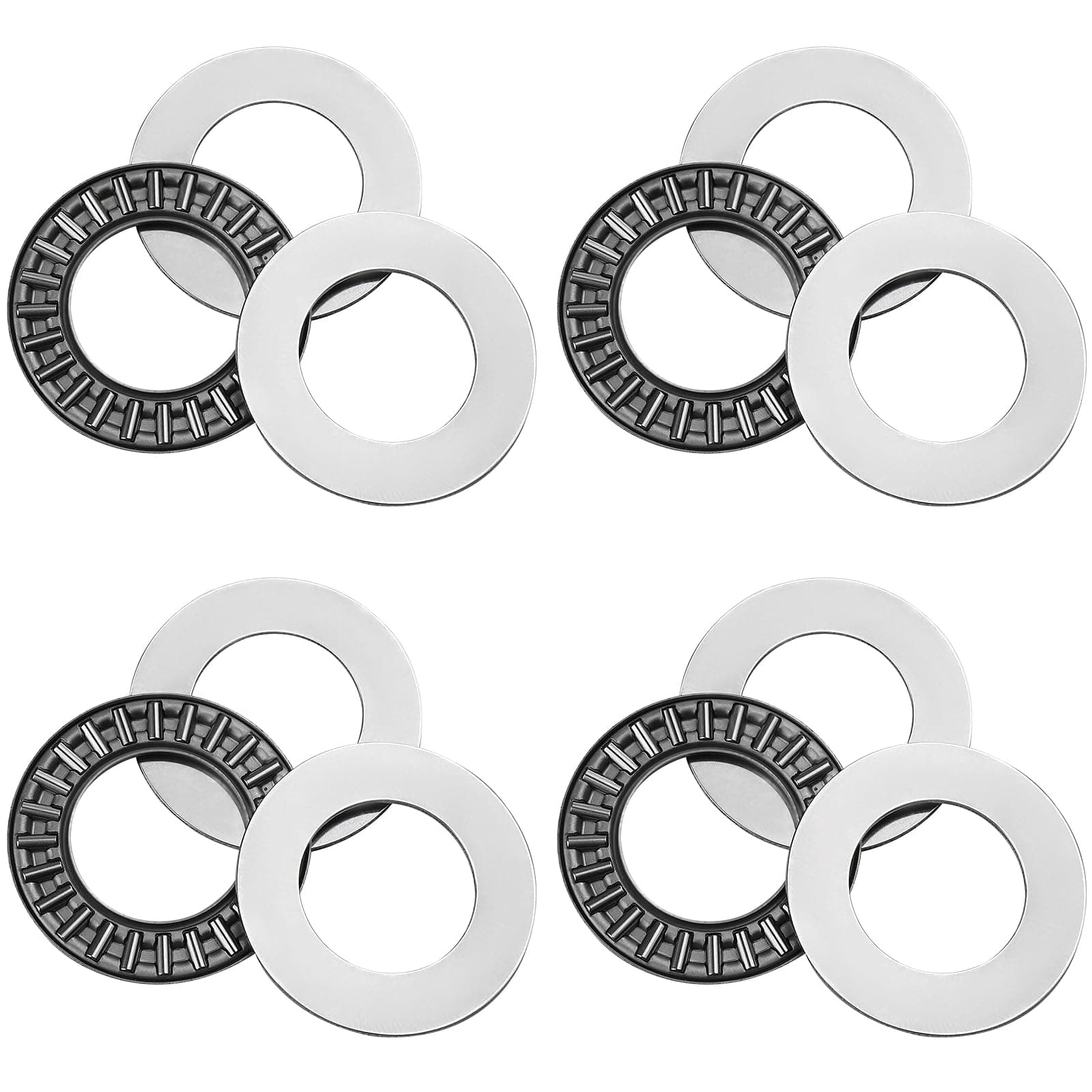 AXK2035 Thrust Needle Roller Bearing Kit - Includes Washers, 20mm Bore, 35mm OD, 2mm Width for Low to Medium Speed Applications