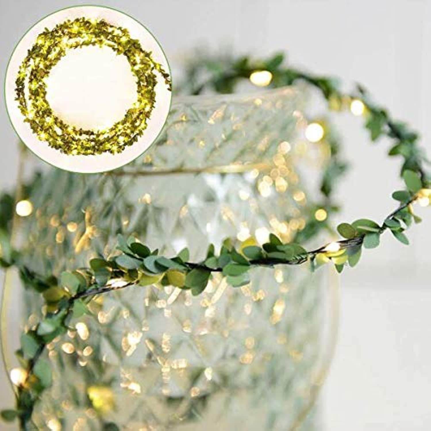 Leaf String Lights Christmas Strip Light Waterproof Warm White Light Decoration Lamp for Outdoor Garden Patio Home Yard Party Wedding Curtain Indoor Bedroom (50 LEDs, 5m)