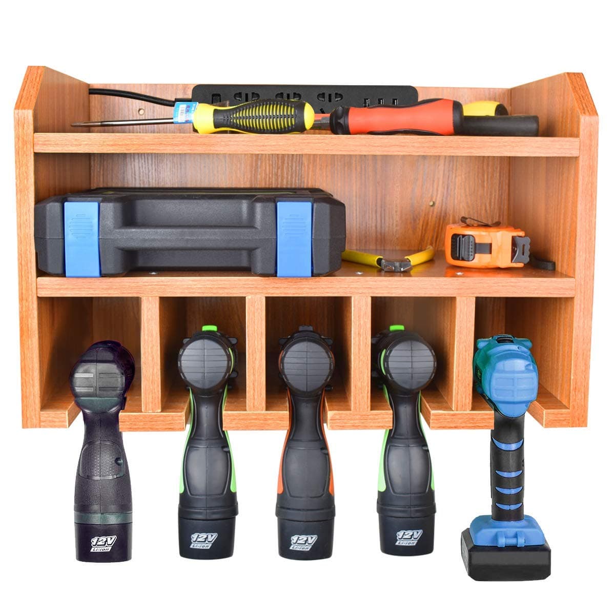 Power Tool Charging Storage - Drill Storage Organization Hanging Drill Wall Holder, Wall Mount Tools Home & Garage Storage System (Need to Assemble Yourself)