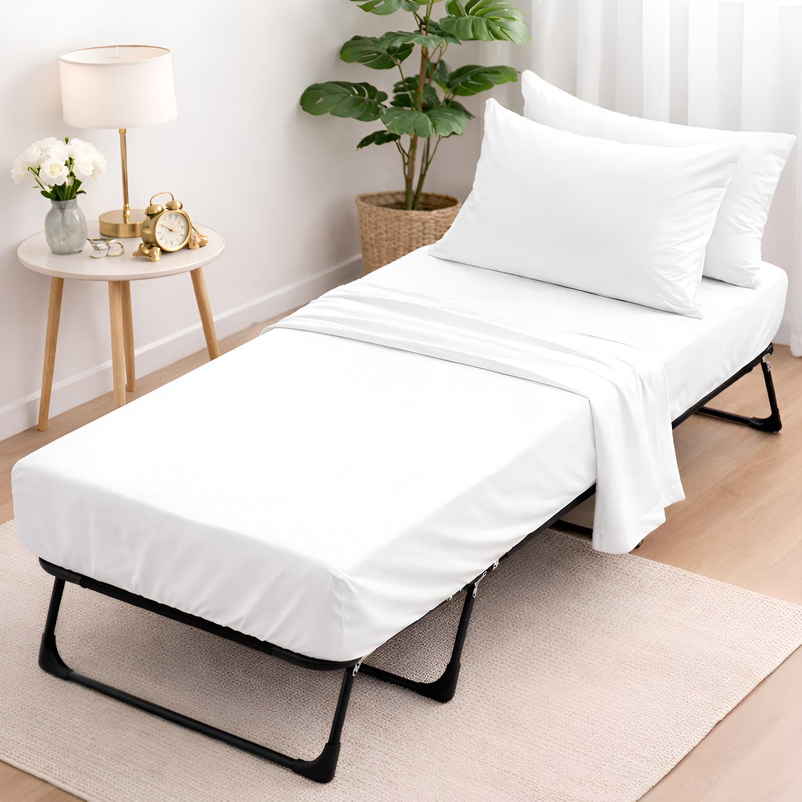 Cot Sheets 30x75 Set Cotton-Cot Sheets 30" x 75" Fitted Cot Sheet Perfect for Narrow Twin, Rv Bunk, Camping Cot, Guest Bed Replacement-Sheets for Cot Bunk Bed-Cot Size Mattress Sheets(White Solid)