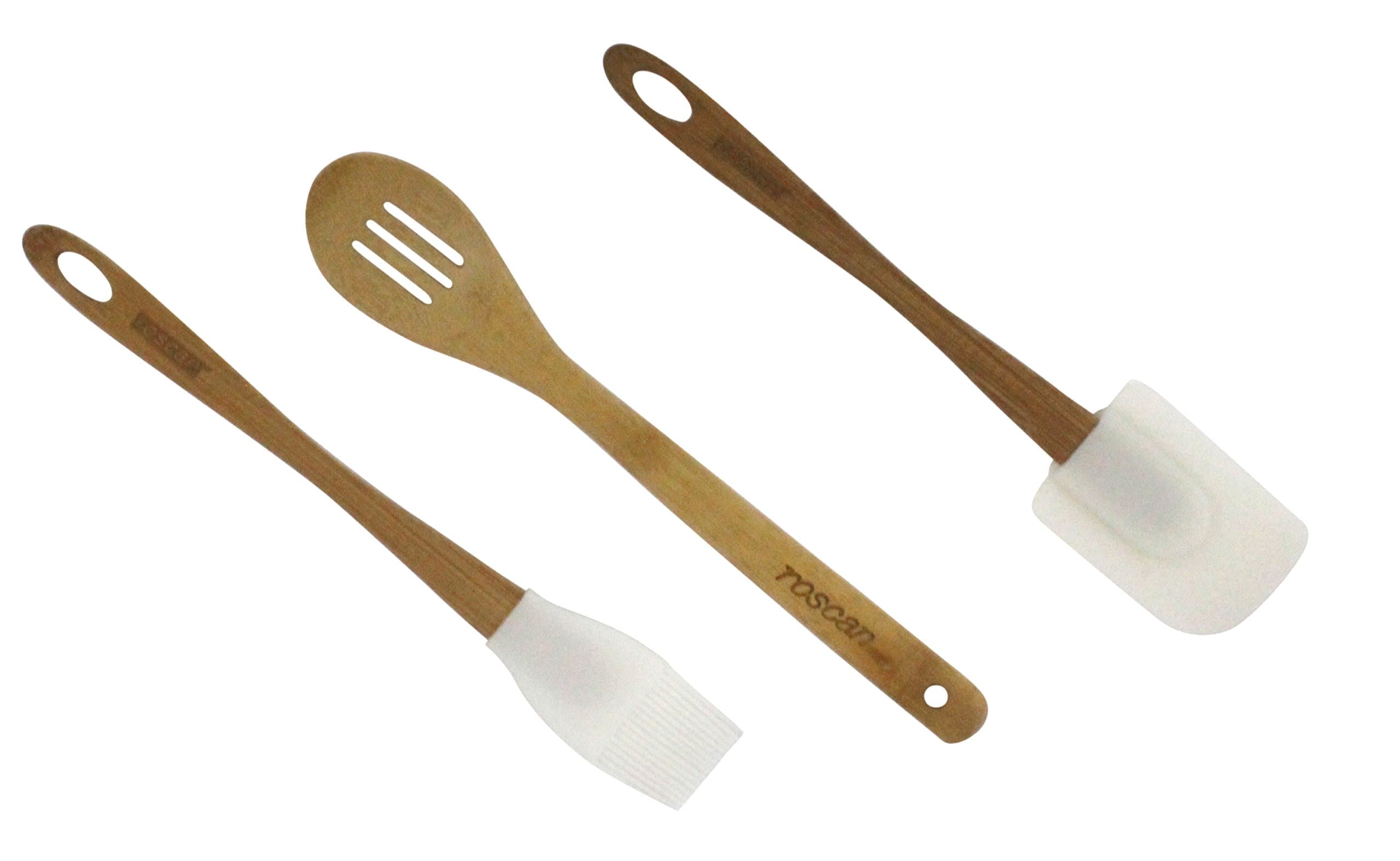 11.5" SiliBamboo Kitchen Tools - Spoon, Spatula, Brush