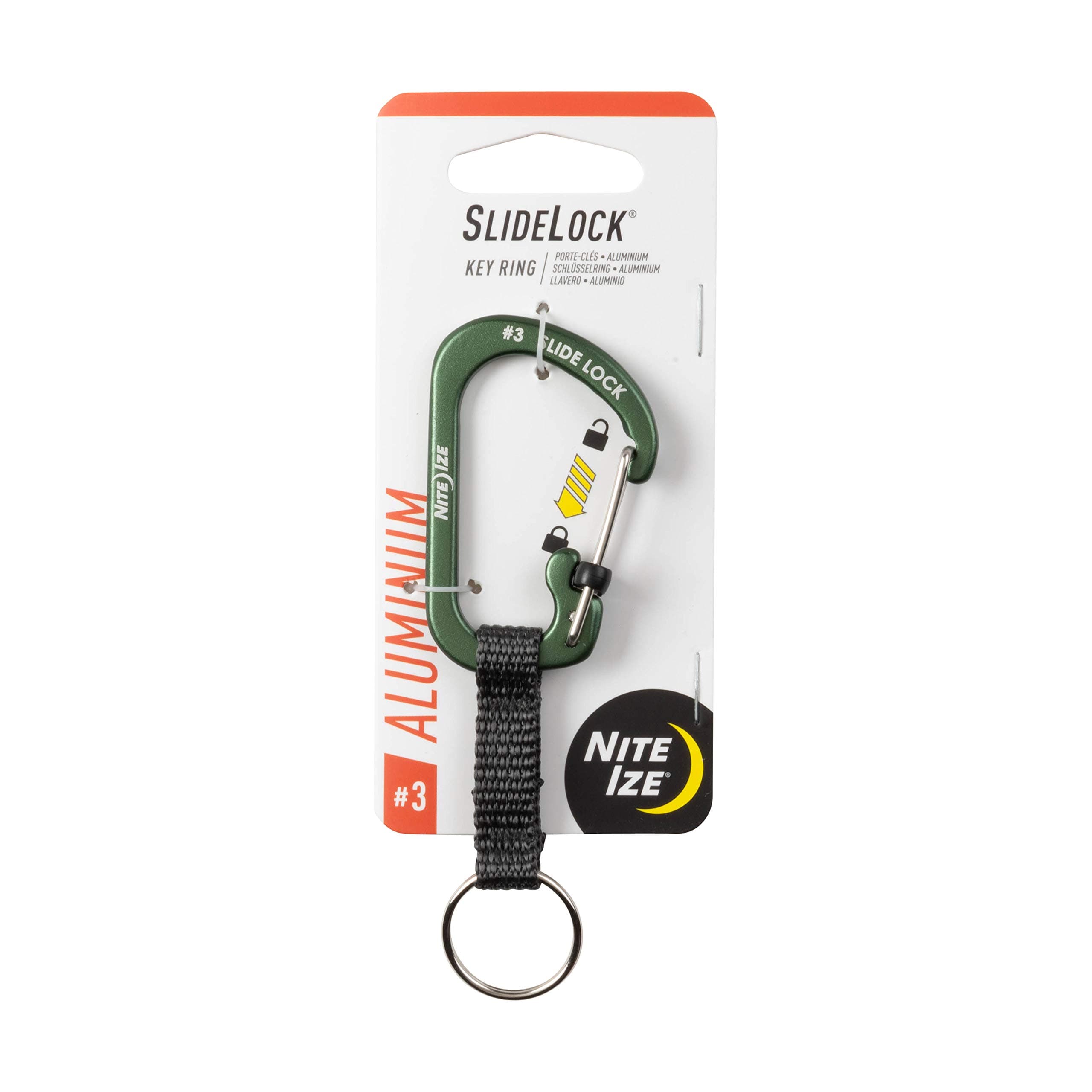 SlideLock Key Ring Aluminum Olive