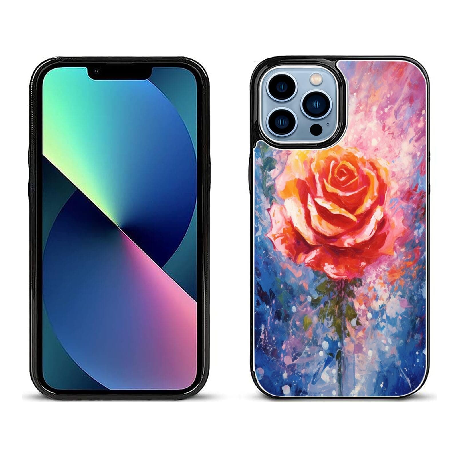 Stylish Wallet Case for iPhone 14 Pro Max with Rose Flower-aa924 Design - Premium Protection and Functionality Sleek Design Kickstand Feature