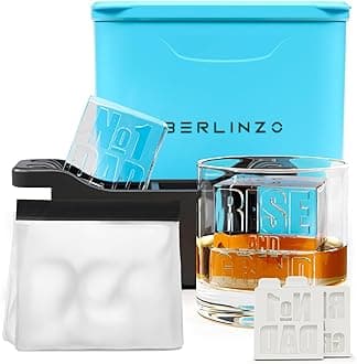 Berlinzo Premium Clear Ice Cube Maker [2024 Upgraded] - Large 2.1-inch Crystal Clear Ice Maker for Whiskey Cocktail-New Easy-to-Remove Ice Cubes Mold - Storage Bag & Silicone Inserts Included, Tiffany
