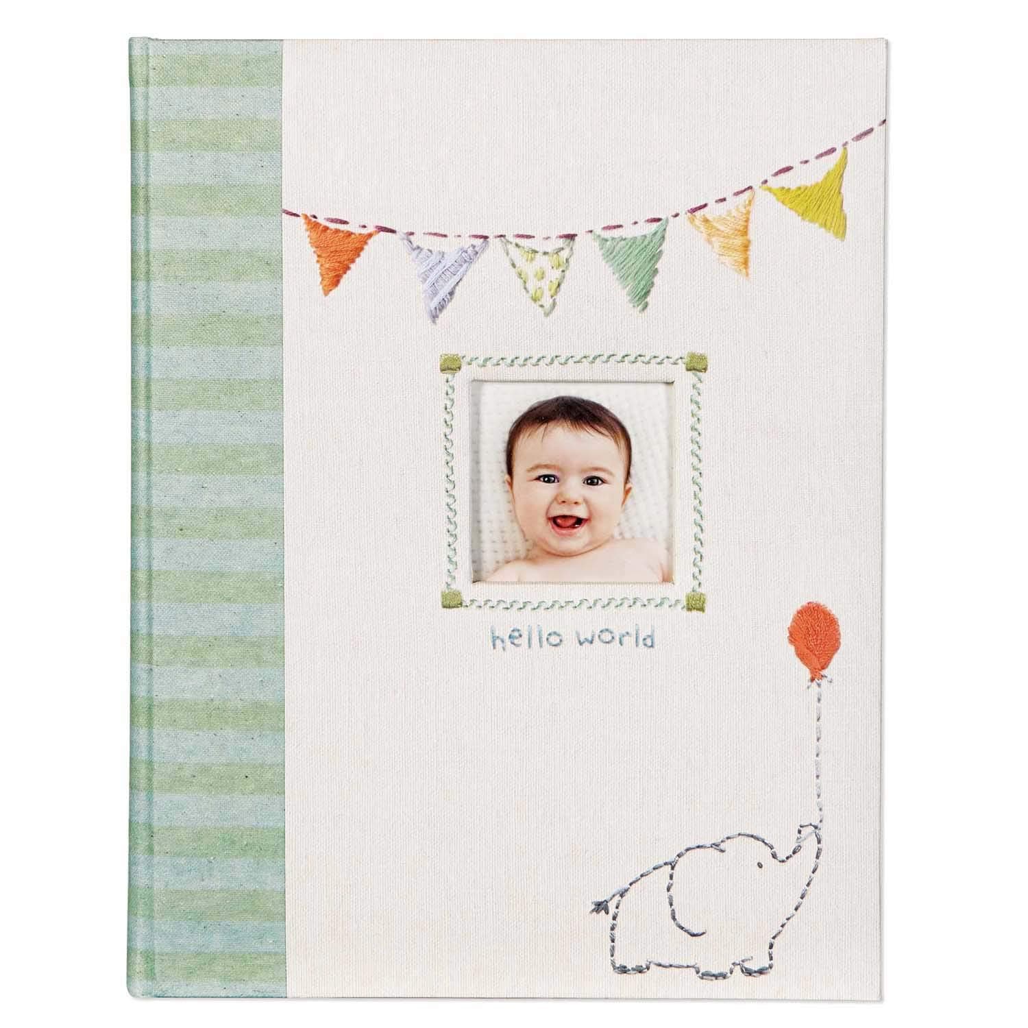 B2-12683 Elephant 'Hello World' First Five Years Unisex Memory Baby Book, 64pgs, 10'' W x 11.75'' H