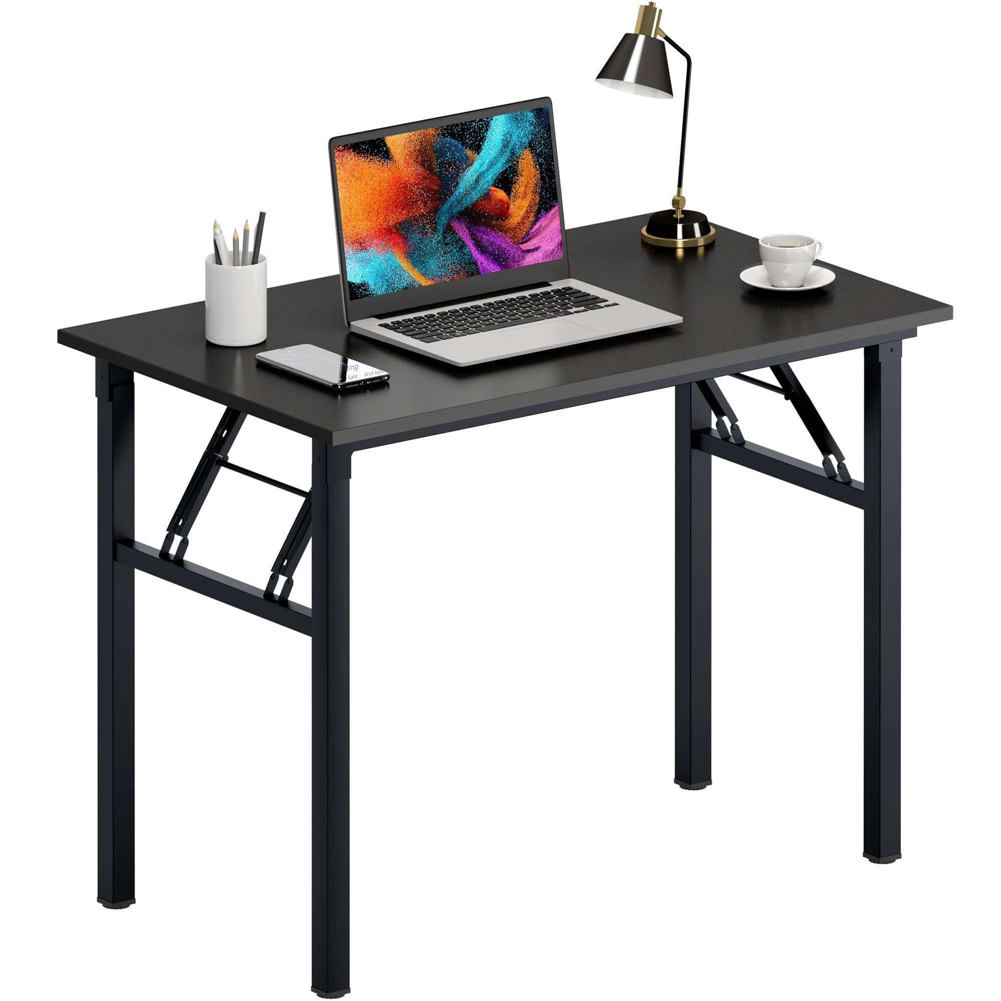 Need Computer Desk Folding Table Writing Desk/Compact Desk/Foldable Desk with BIFMA Certification, No Install Needed, Black AC5CB-100-60