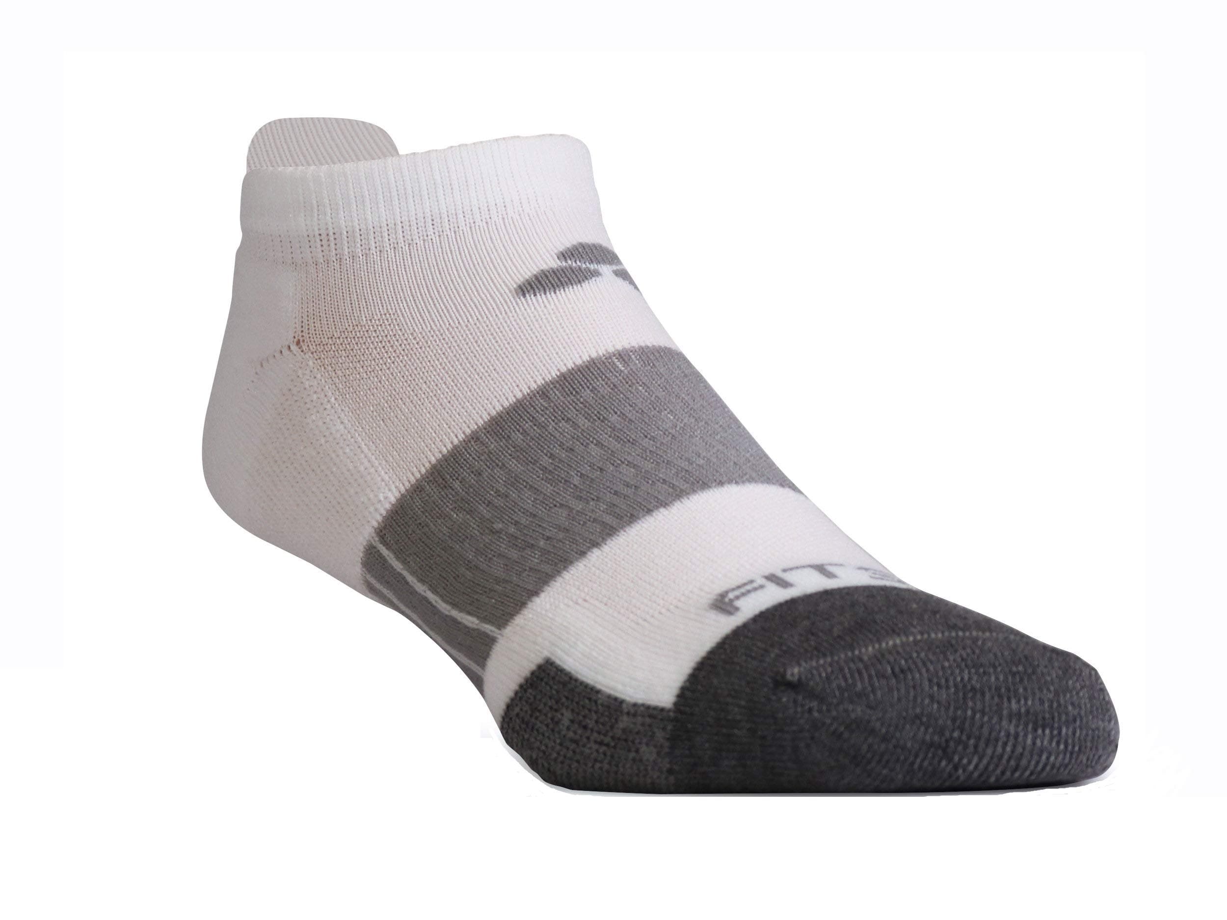 FitsokNP7 Mid-weight Tab Sock (Medium, White/Grey)