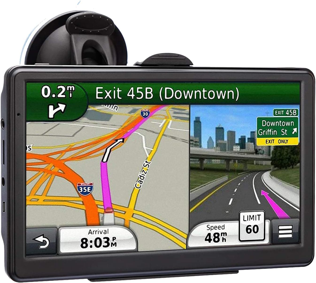 - GPS Navigation for Car, 2025 Map 7 inch Touch Screen Car GPS, Voice Turn Direction Guidance, Support Speed and Red Light Warning, Pre-Installed North America Lifetime map Free Update