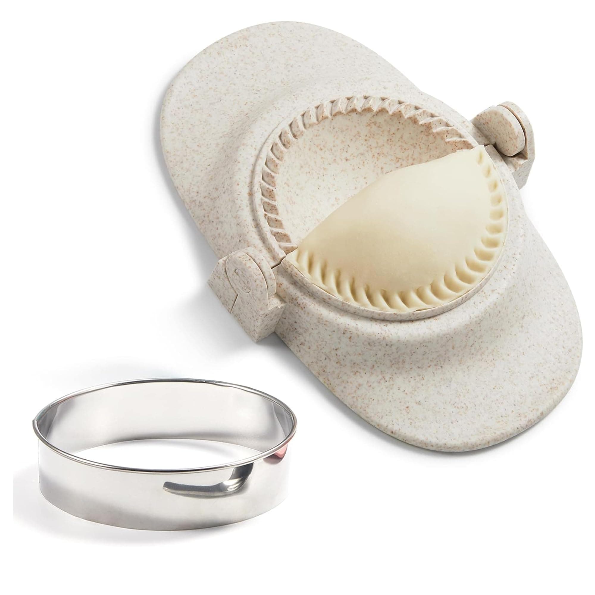 Dumpling Maker Set with Dough Cutter and Empanada Press Mold - Effortlessly Make Perfect Dumplings, Calzones, Pierogi, Chinese Turnovers (3")