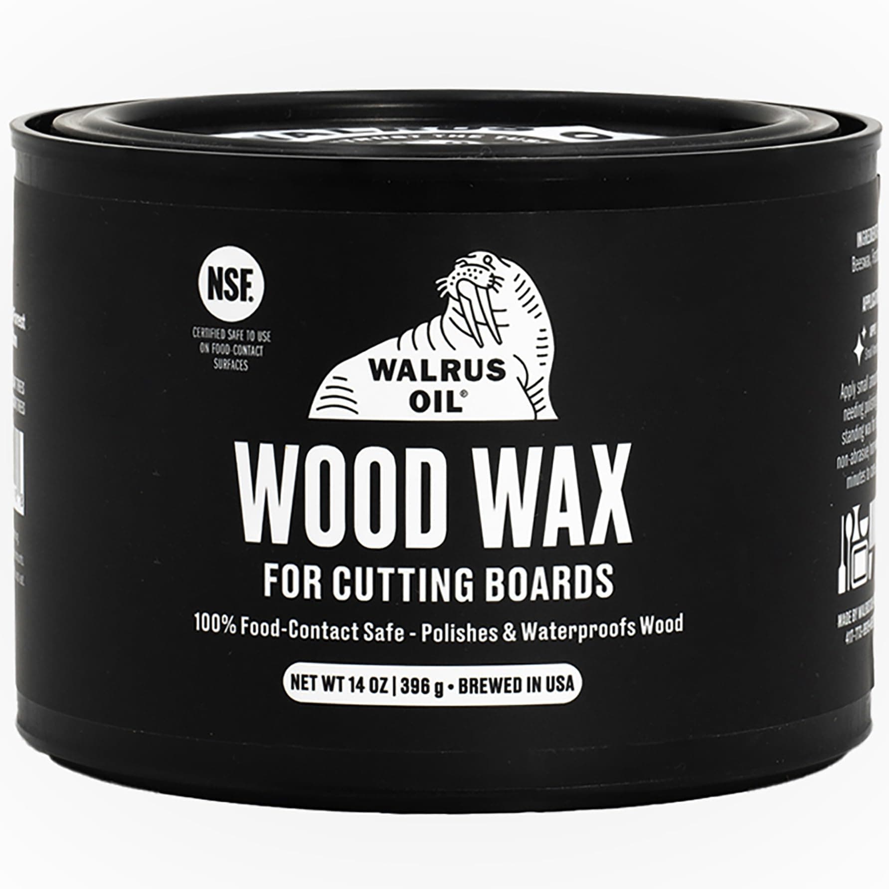 Wood Wax, 14 oz Jar, FDA Food-Contact Safe, Cutting Board Wax and Board Cream