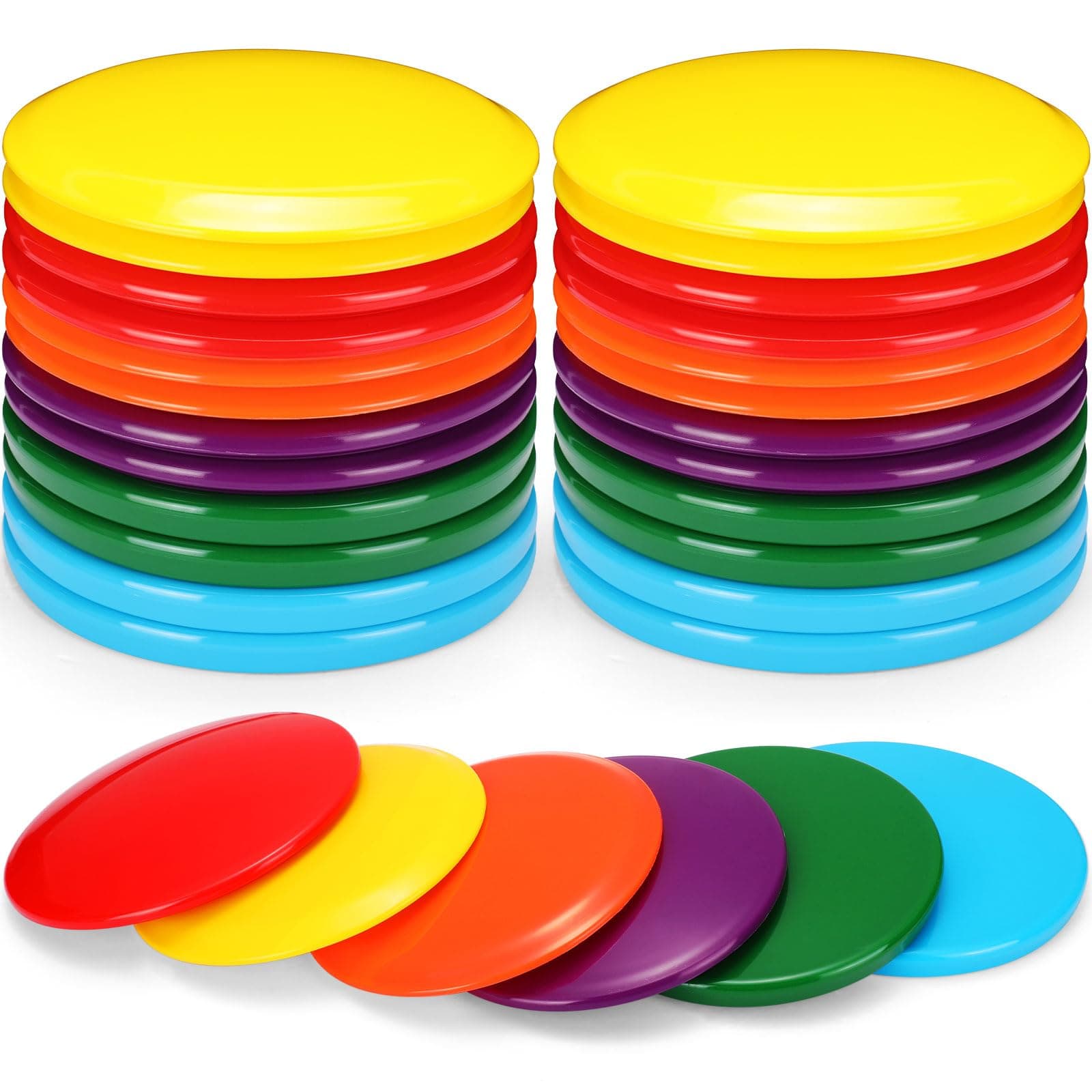 Poen 30 Pack Disc Golf Starter Set Including 10 Pcs Putter 10 Pcs Mid Range 10 Pcs Driver Comfortable Disc Golf Plastic Flying Disc for Beginner, DIY Your Discs, 6 Colors