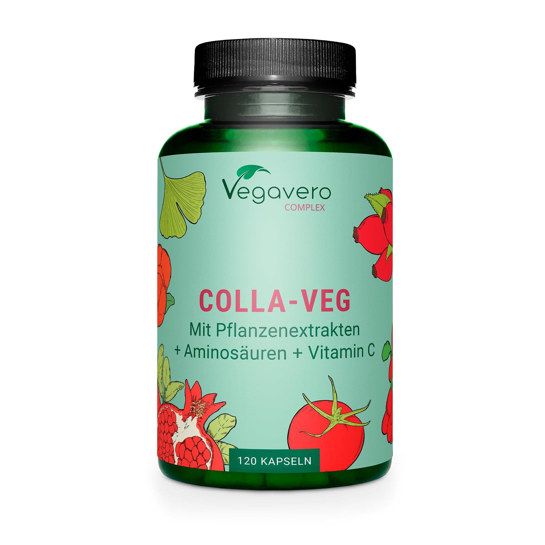Vegan Collagen Supplement 2000 mg | Complex with L-Lysine, L-Proline, Vitamin C (Acerola) & Superfoods Extracts | NO Additives, Lab-Tested | 120 Capsules