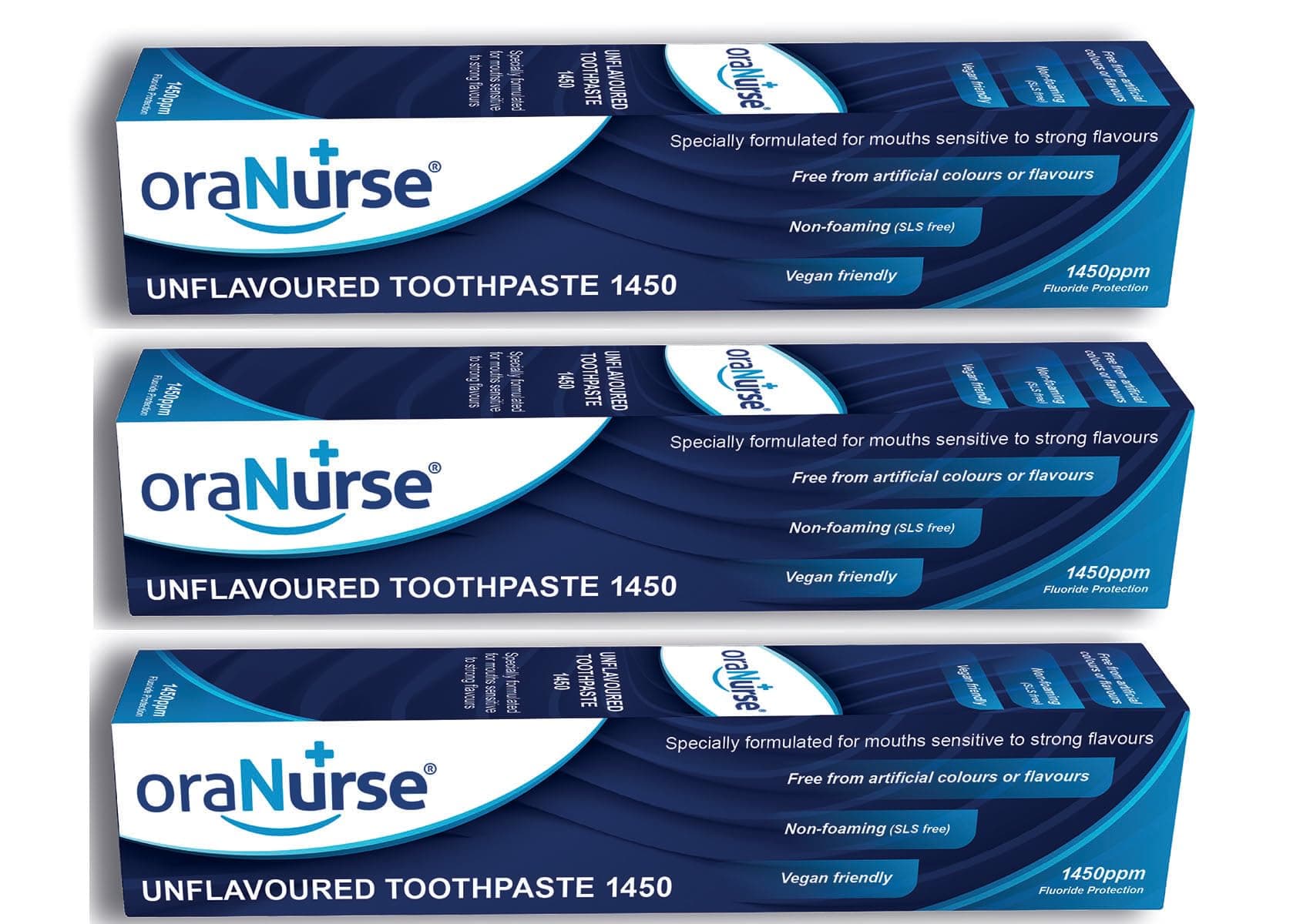 3 Pack 50ml Unflavoured Toothpaste