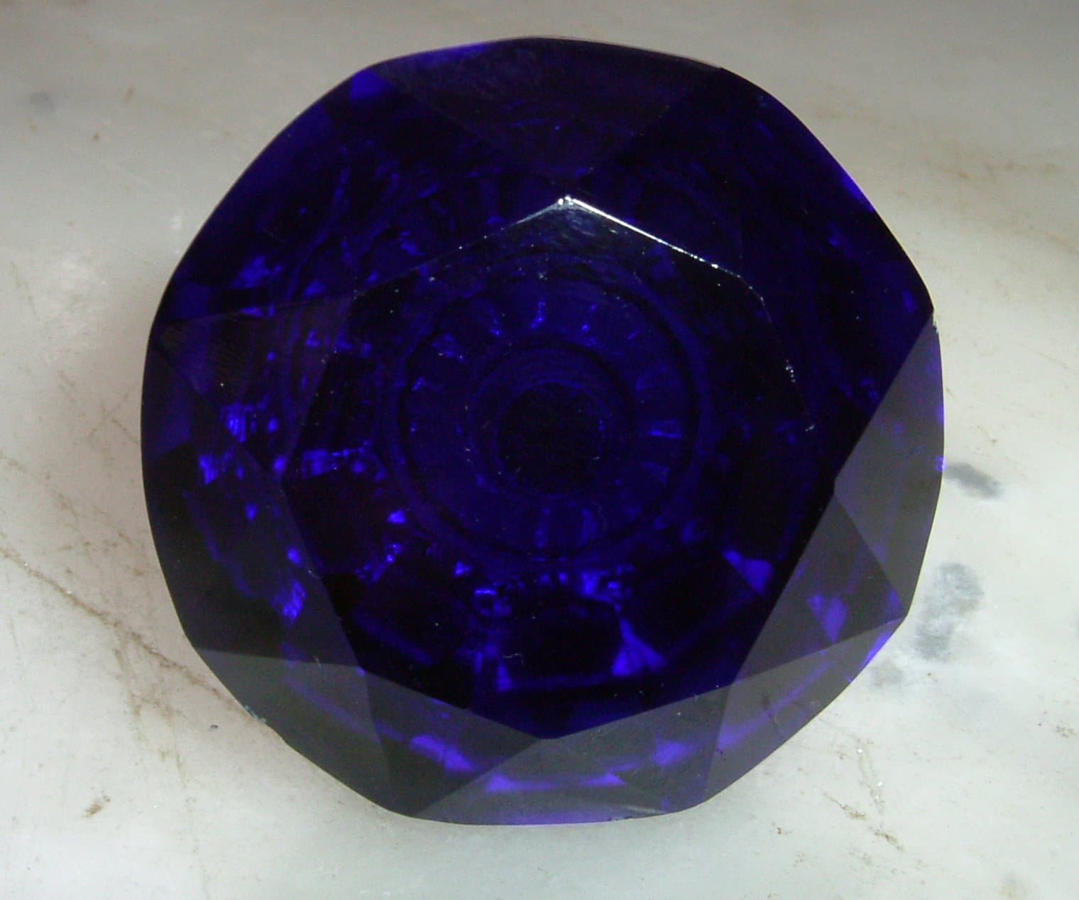 dark blue medium cut glass drawer & cupboard pulls(knobs)