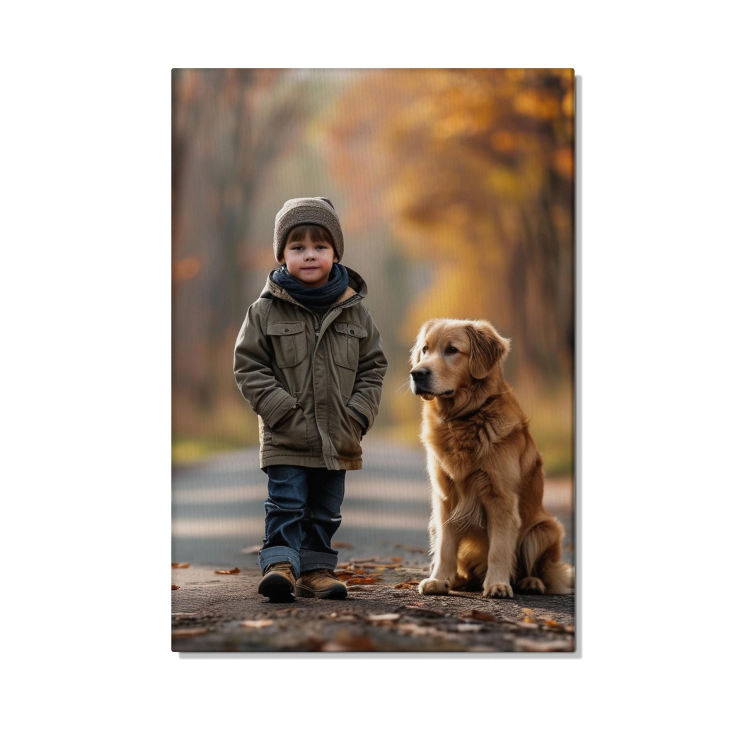 Customizable Photo Canvas Print with Deep Floating Frame - Personalized Gallery Wrapped Wall Art from Your Image - Beige Walnut Black White Options for Gifts (Framed, 12x16)