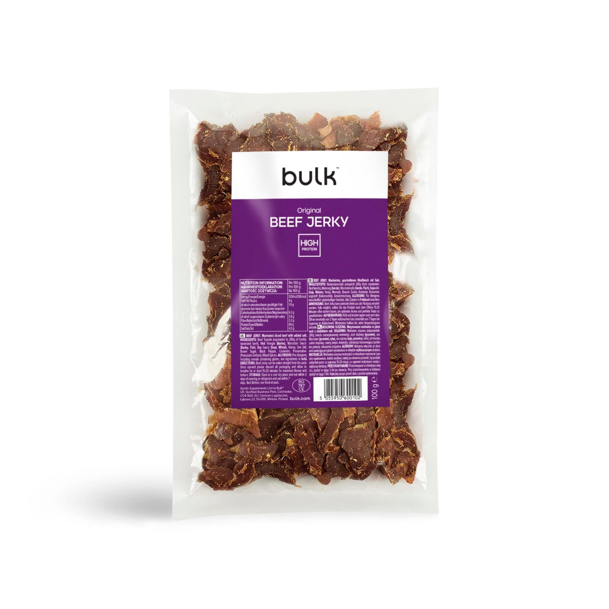 Bulk High Protein Beef Jerky, Original, 100 g
