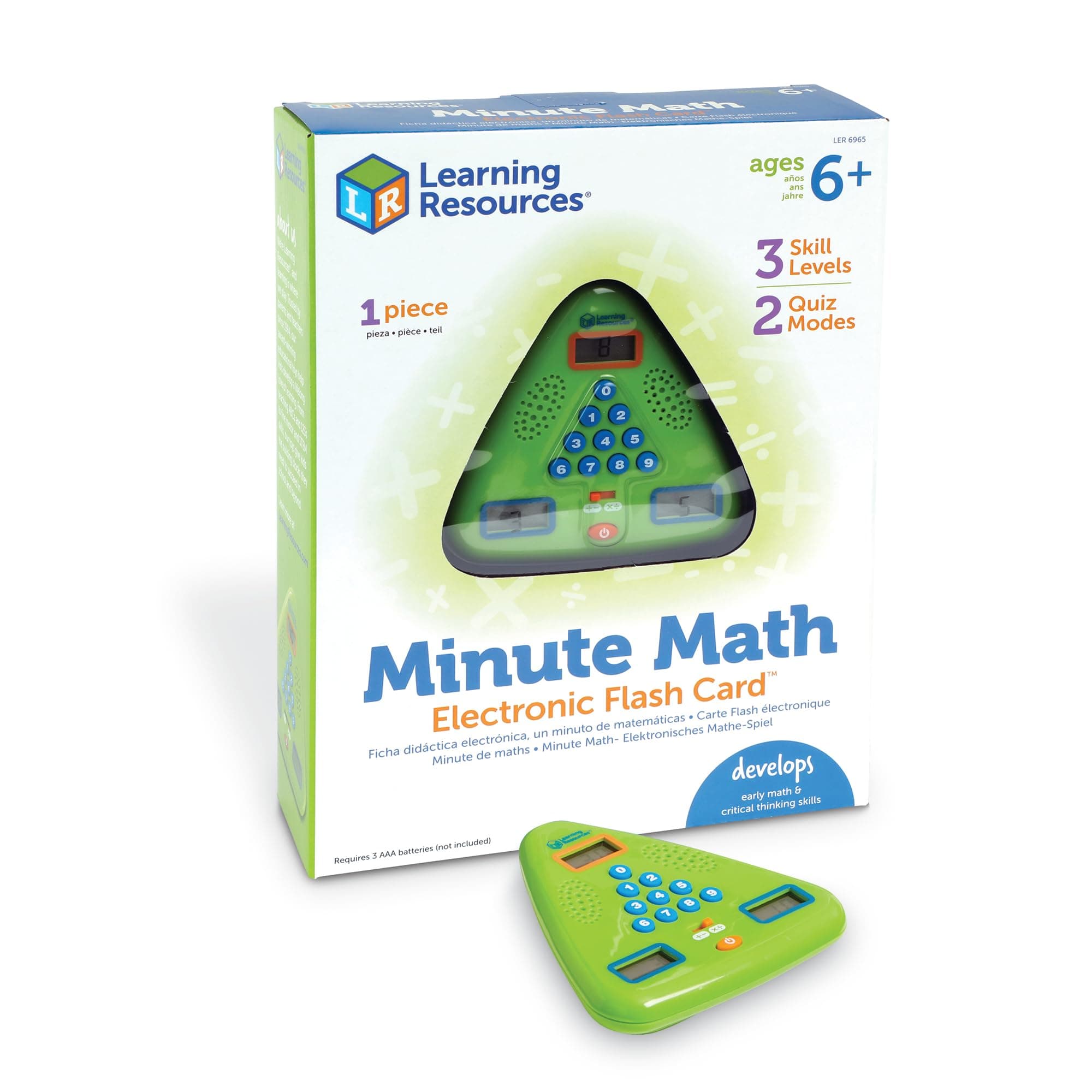 Learning Resources Minute Math Electronic Flash Card - Classroom Must Haves, Homeschool Supplies, Math Manipulatives, Multiplication Chart, Educational Toys for Toddlers, Back to School
