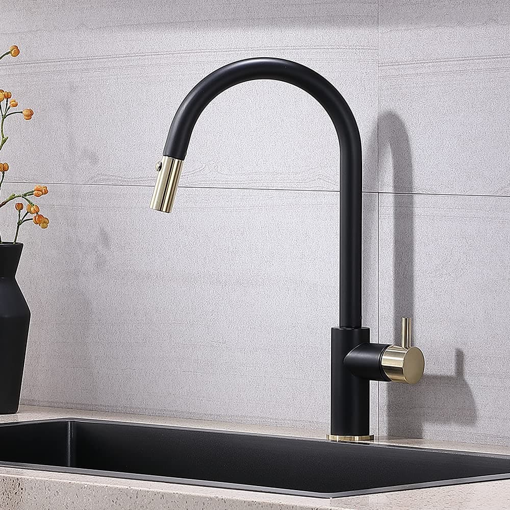 VESLA HOME Commercial Single Handle Pull Down Out Sprayer Spring Stainless Steel Kitchen Faucet, Brushed Nickel Kitchen Sink Faucet