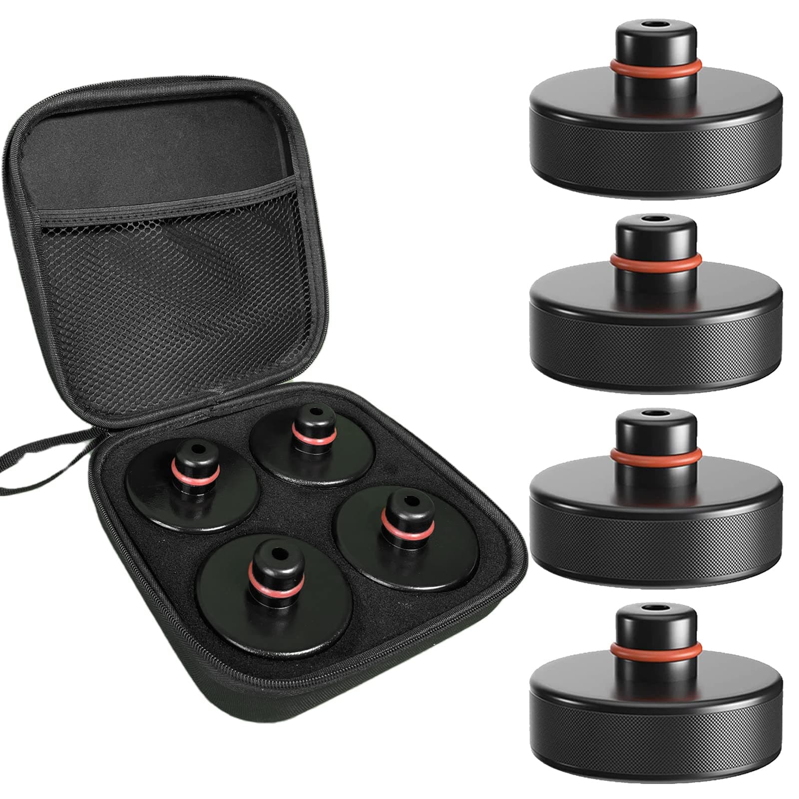 Car Jack Rubber Pad for Tesla Model 3 / Model S/Model X, 4 Pieces with a Storage Case, Tesla Accessories, Jack Point Pad Sturdy Adapter Rubber Protector