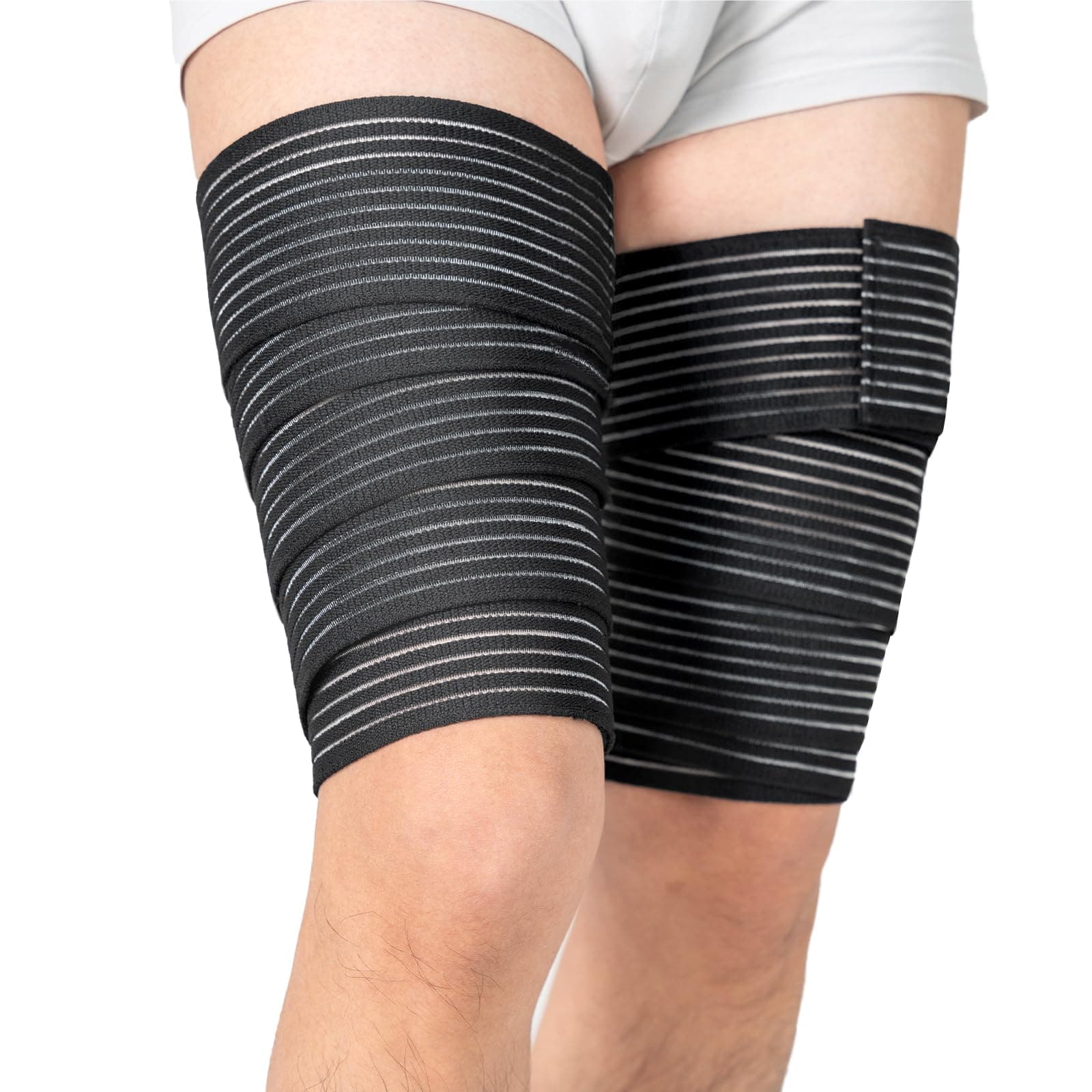 2 Pcs Hamstring & Thigh Compression Wraps, Adjustable Thigh Compression Braces, Quad Support for Men and Women, Versatile Compression Bandages for Knee, Calf, Arm