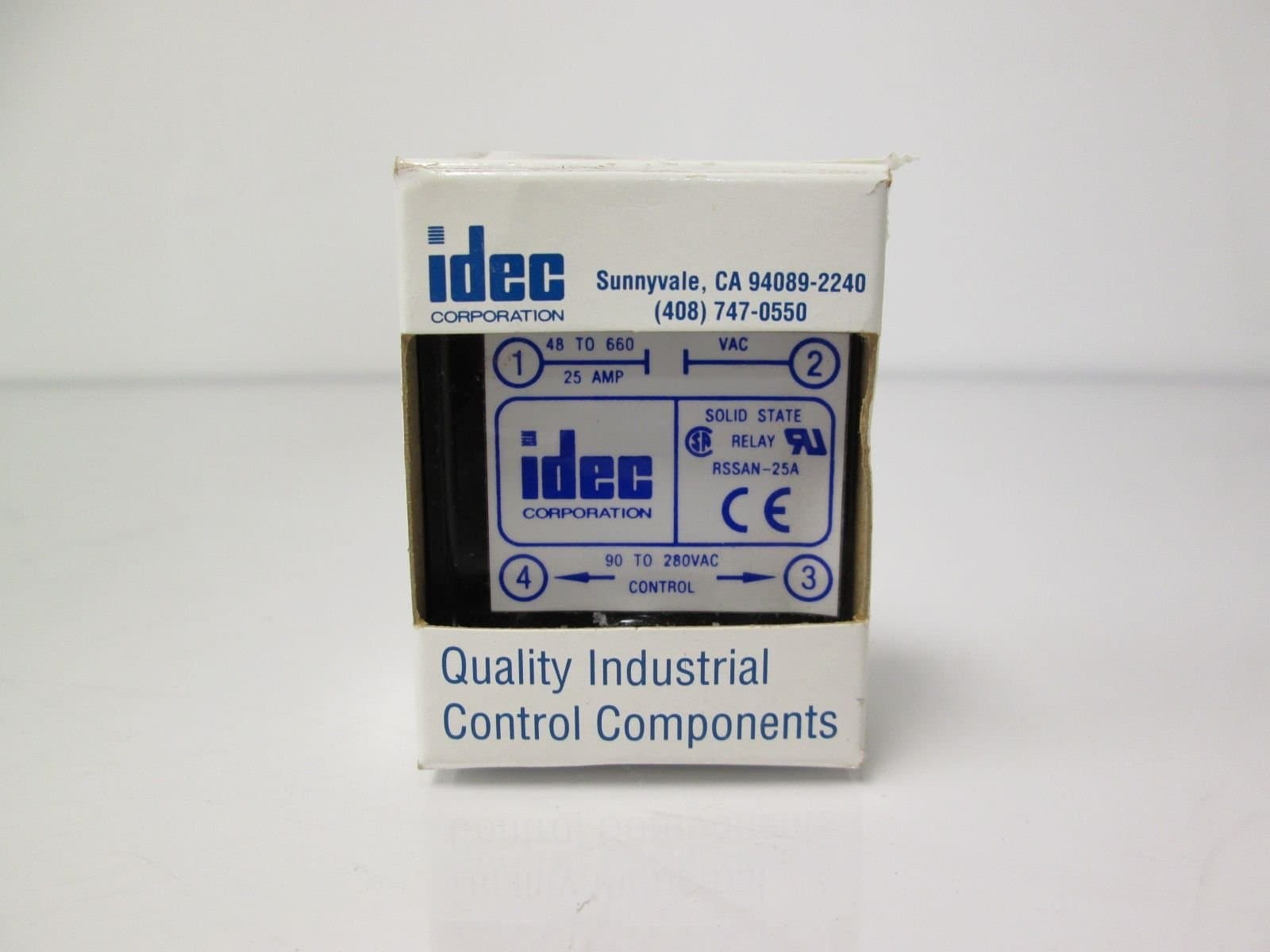 IDEC RSSAN-25A RELAY, RSS SERIES, ZERO-SWITCHING, 25 AMP RATING, 90-280 VAC, 4000V DIELECTRIC STRENGTH, 660 VAC RATING, 75 AMP SURGE, NORMALLY OPEN, SPST, 20 MA