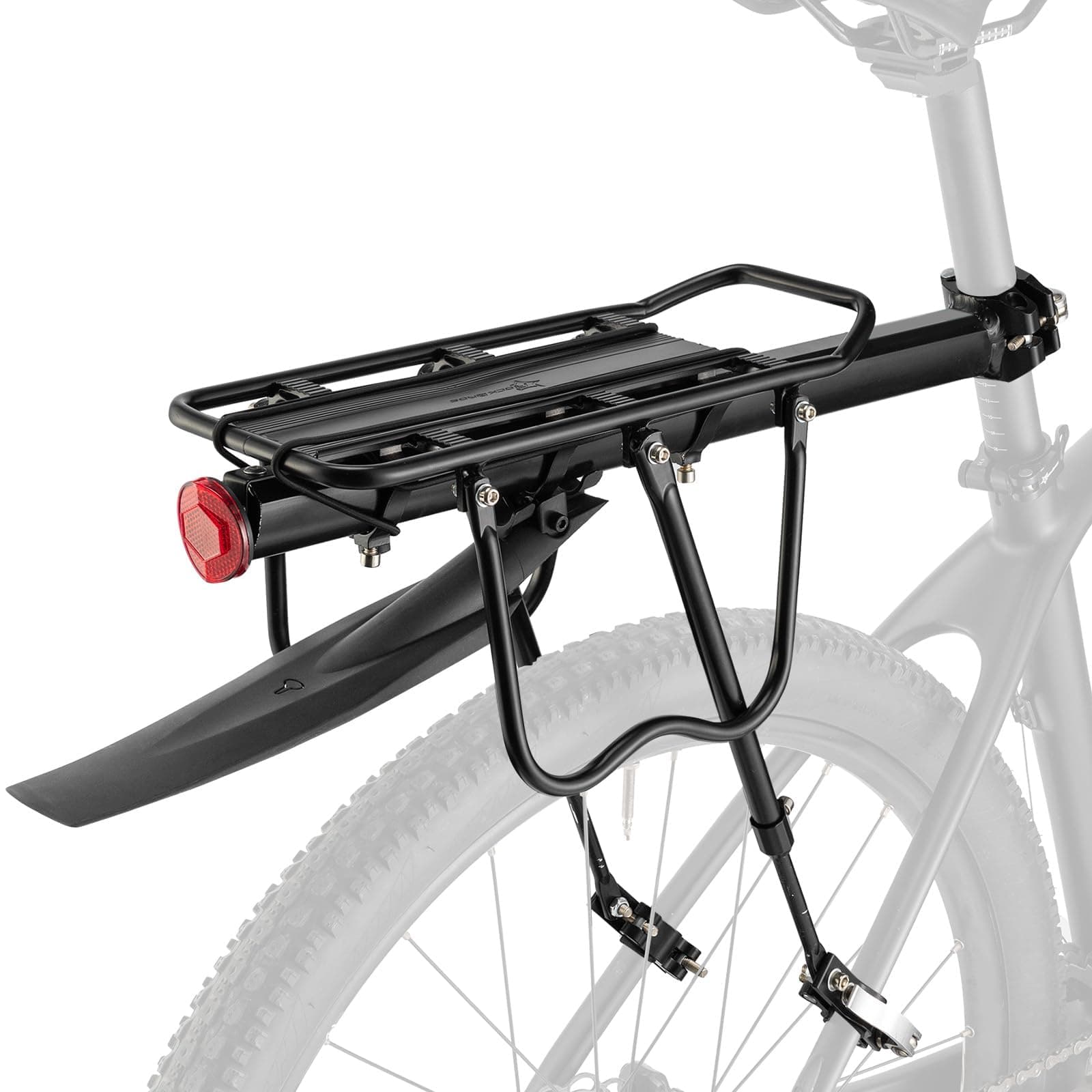 – ROCKBROS Bicycle Pannier Rack Mountain Bike Pannier Rack Quick Release with Reflector 24-29 Inch With/without Mudguard Aluminium Alloy