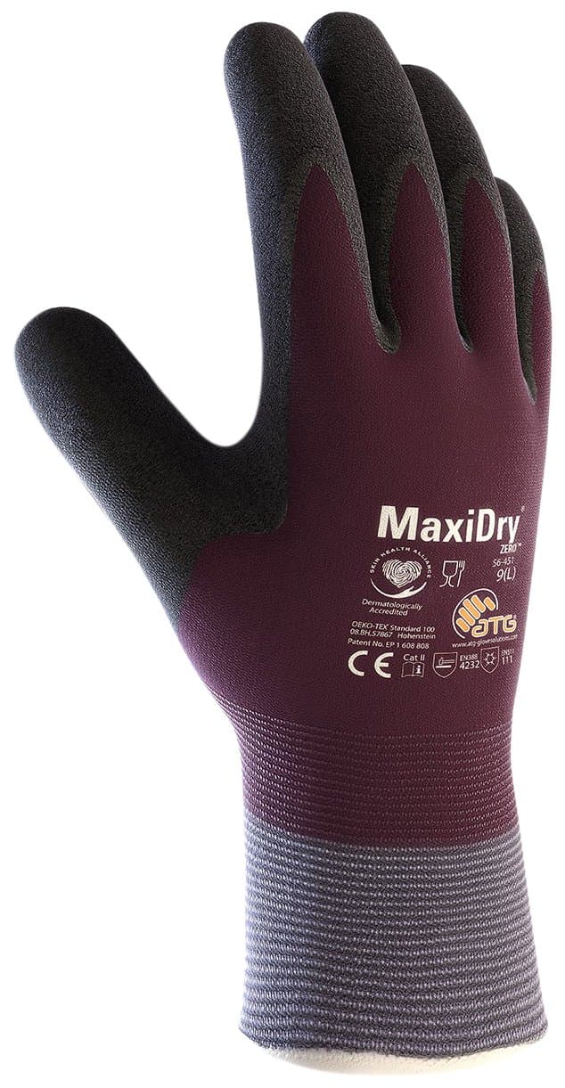 MaxiDry Zero PIP - 56-451 Zero - Large - 1/Pair 56-451 Cold Condition Work Glove with Thermal Lining and Full Double-Dipped Nitrile Coating (1, Large)
