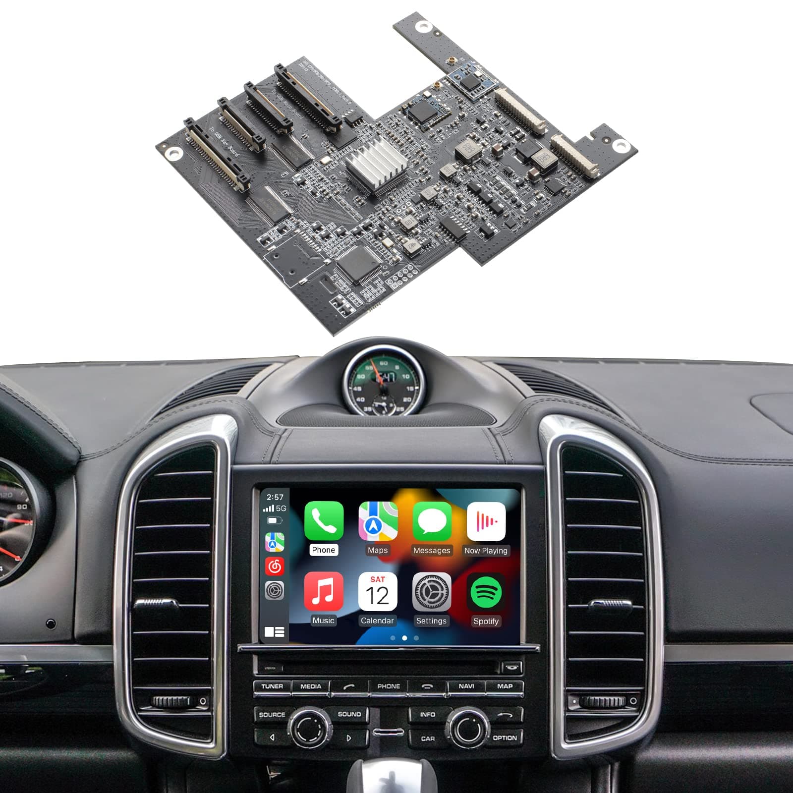 ISUDAR PCM 3.1 Wireless Carplay & Android Auto Module for Porsche Panamera Cayenne Macan Cayman Boxster 911 718 Support Reverse Camera Parking Sensor Mirror Link Steering Wheel Control