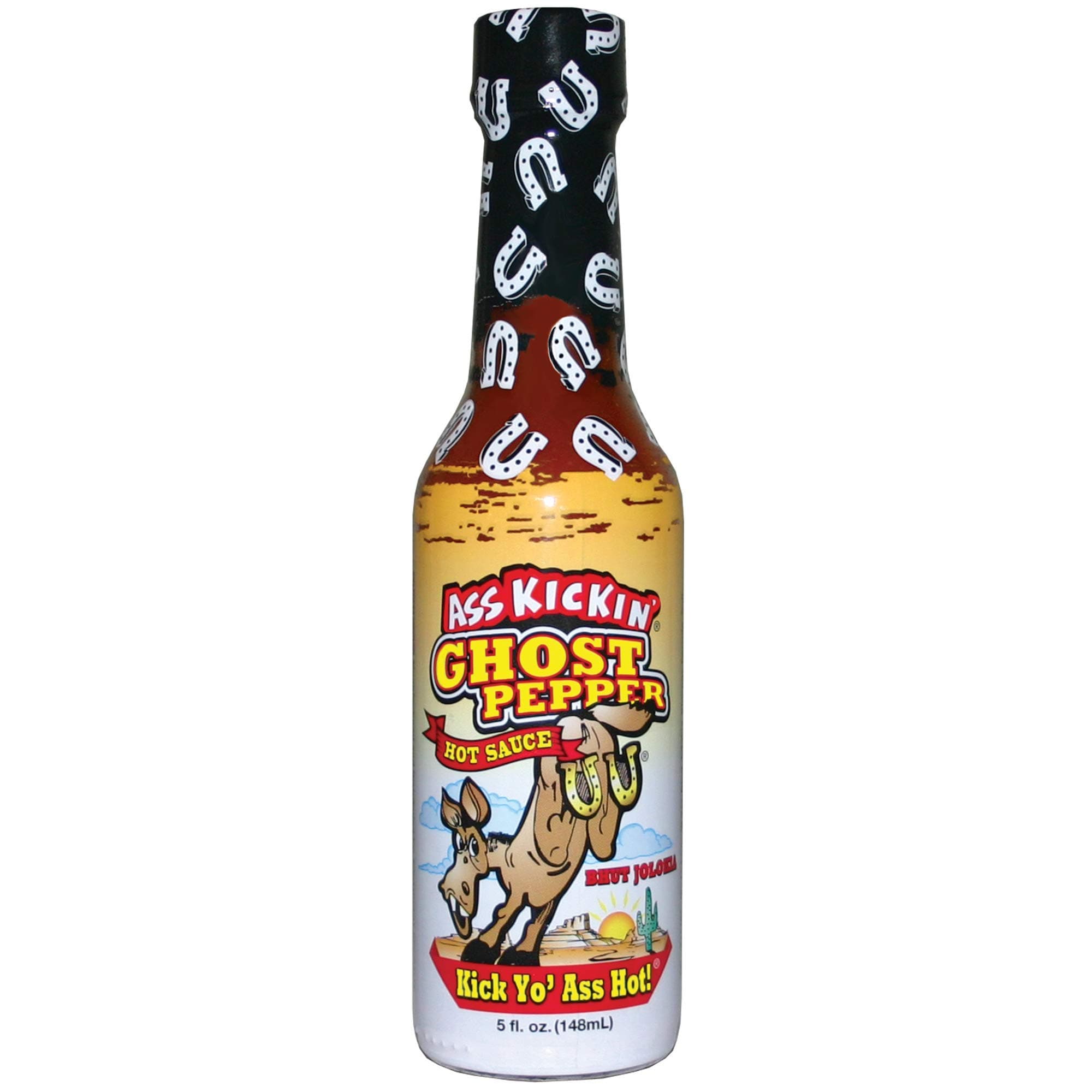 ASS KICKIN' Ghost Pepper Hot Sauce - 5 oz - Premium Gourmet Hot Sauce for Chicken Wings and Breakfast Burritos–Perfect Stocking Stuffers or Christmas Gifts for the Hot Sauce Fan-Try if you Dare!