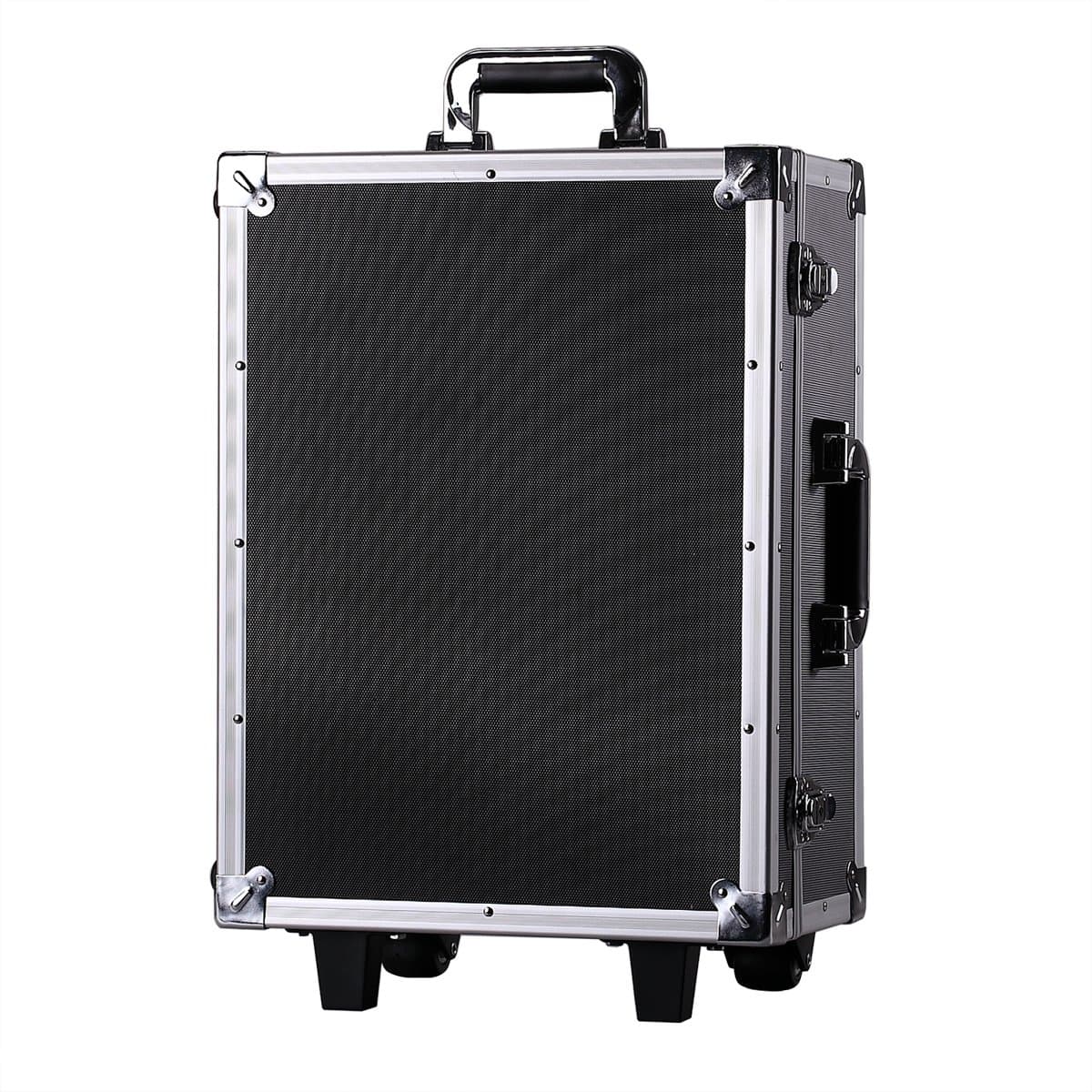 Bory Multi-Function Rolling Aluminum Toolbox Storage Case with Wheels Lift Handle Maintenance Hardware Toolbox Large Capacity Mechanical ToolBox Garage Toys Storage Toolbox Equipment Box Wheels Box485