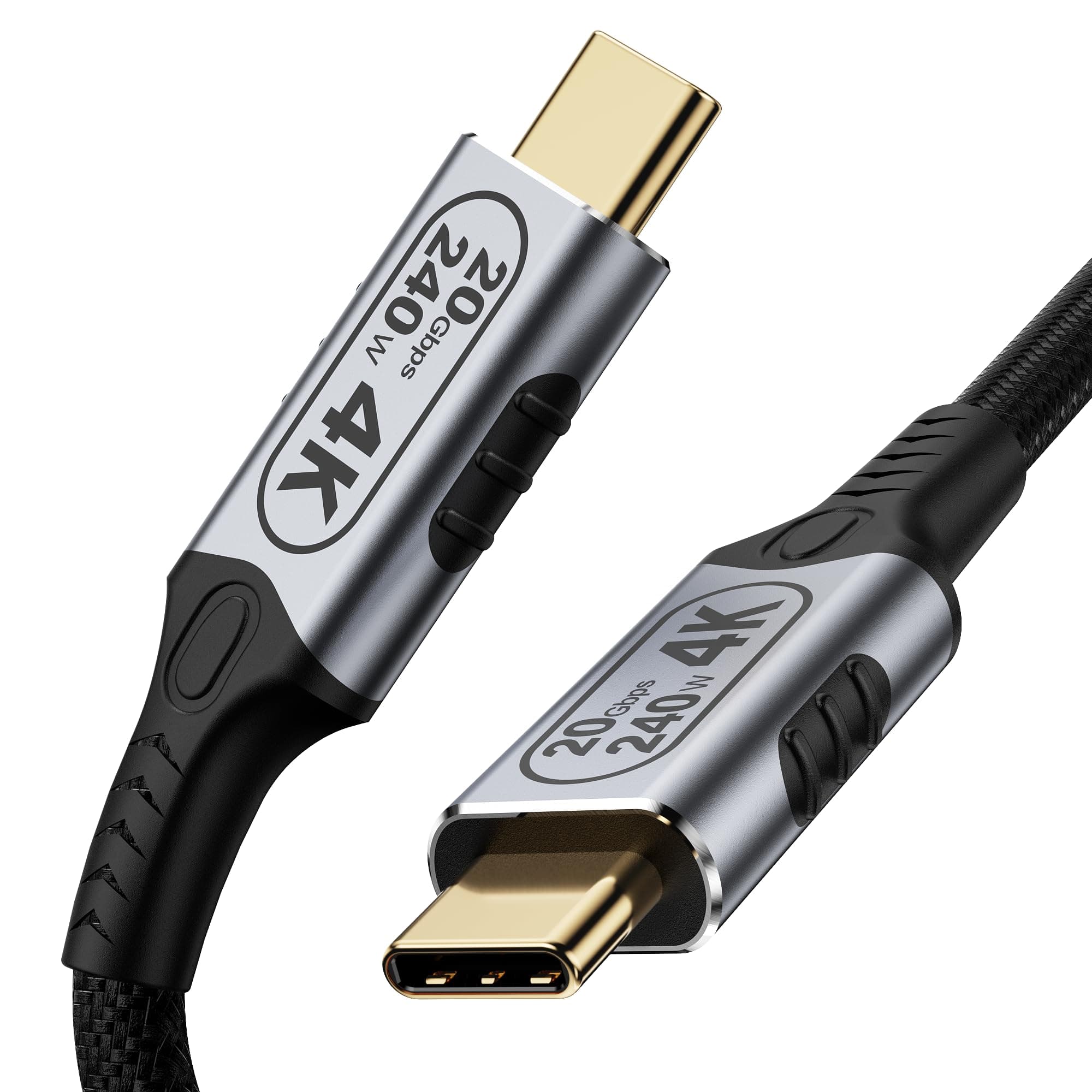 0.8ft USB-C to USB-C 20Gbps Cable, 4K@60Hz Video, 240W PD, High Speed Data Transfer, Compatible with Laptops, Tablets, Smartphones