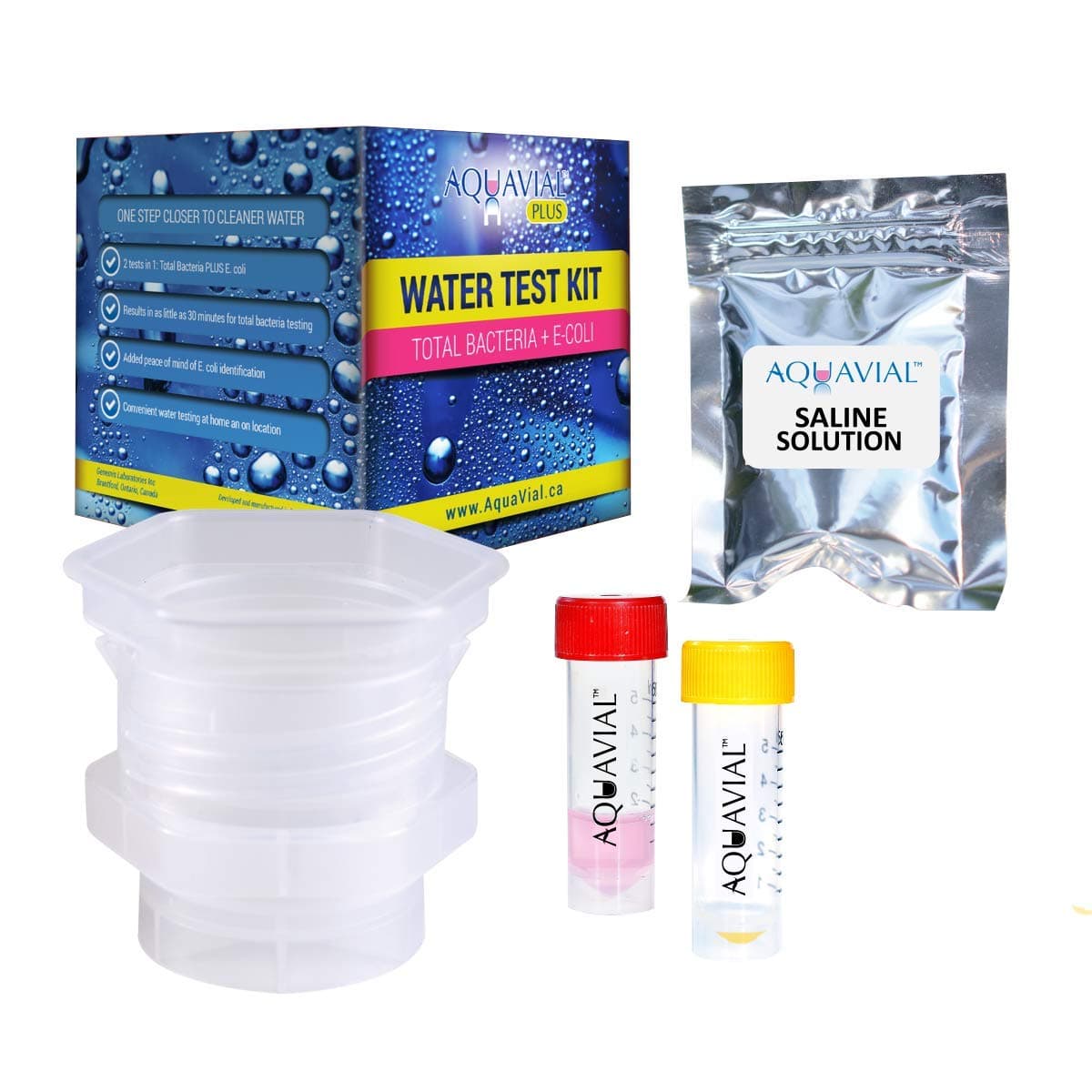 Plus | Water Test Kit for Total Bacteria & E. Coli in Drinking & Pool Water | 2 Tests in 1 (1-Pack)