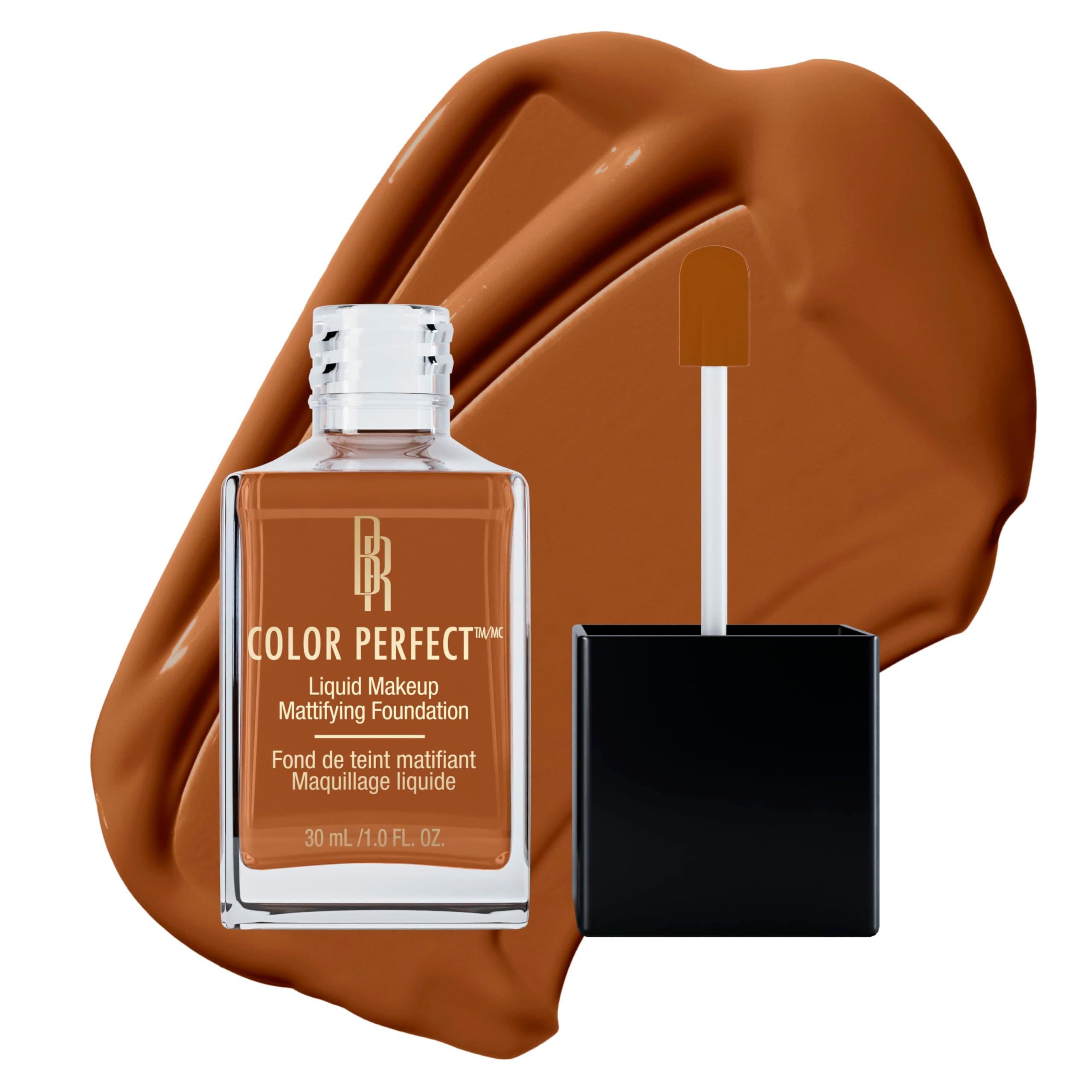Black Radiance Color Perfect Liquid Full Coverage Foundation Makeup, Deep Amber, 1 Ounce
