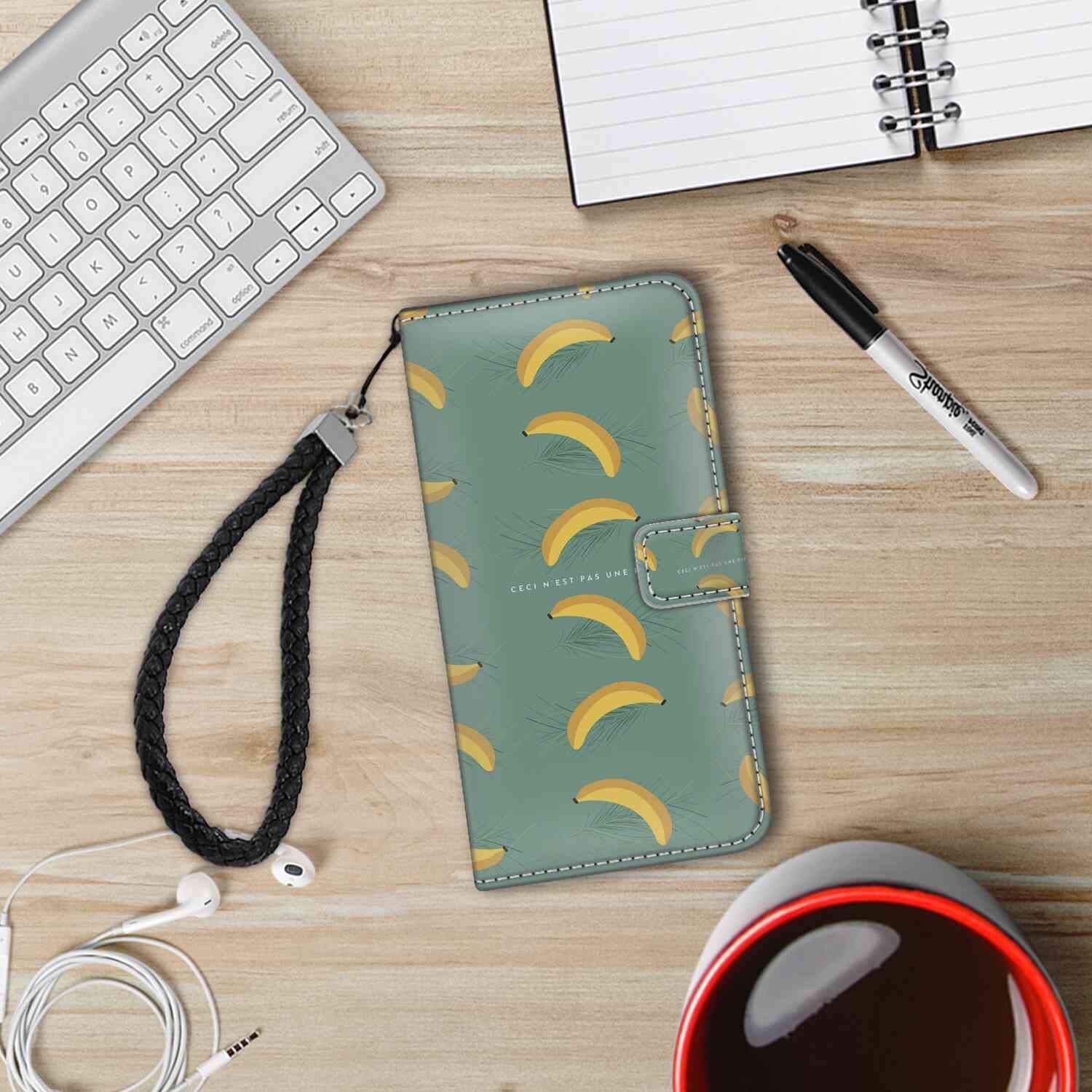 Wallet Case Compatible Samsung Galaxy Note 9 (2018) (6.4in) Banana with Magnetic