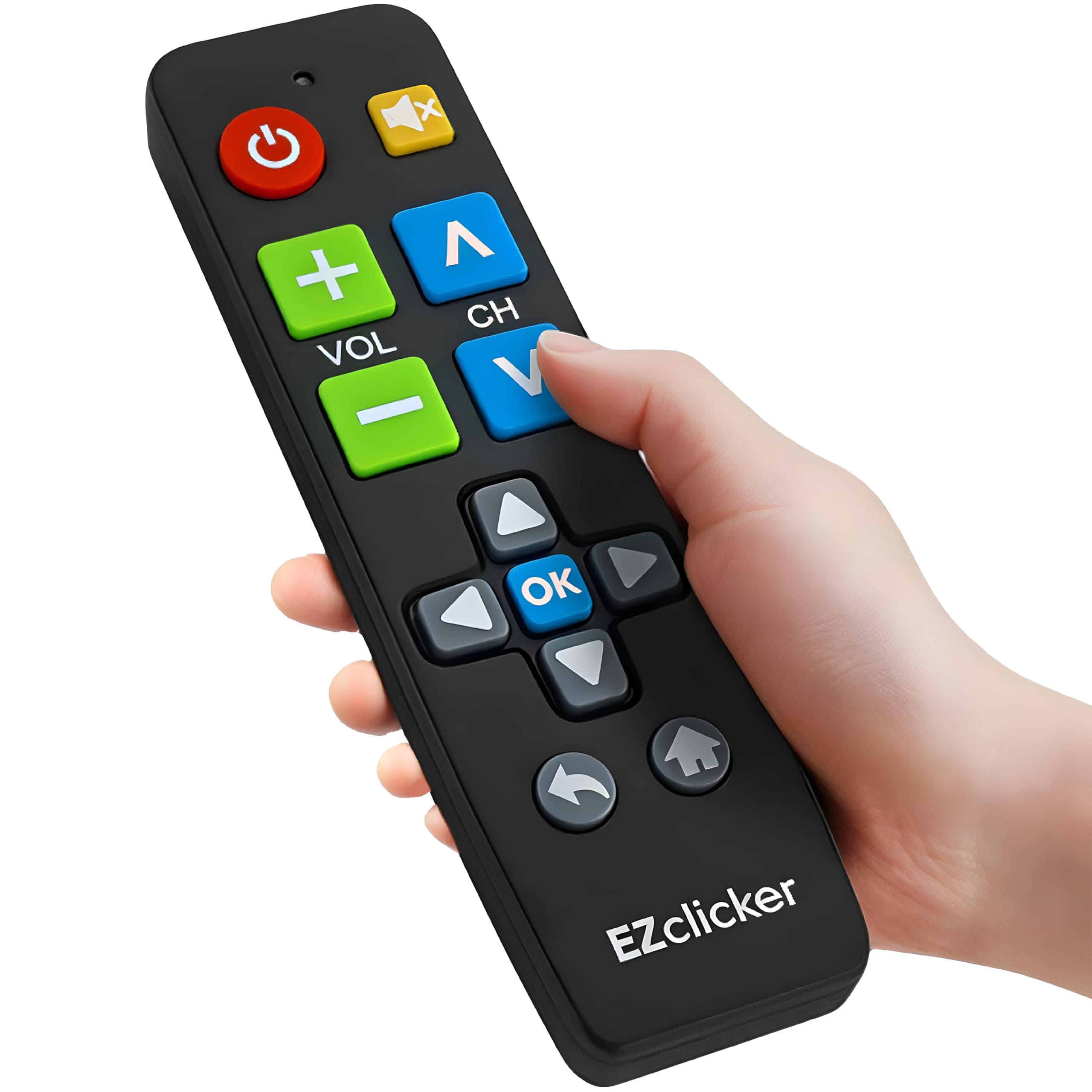 Big Button Universal TV Remote (Black) Simple Easy to Use, Works with Major TV Brands (2xAAA Batteries Not Included)