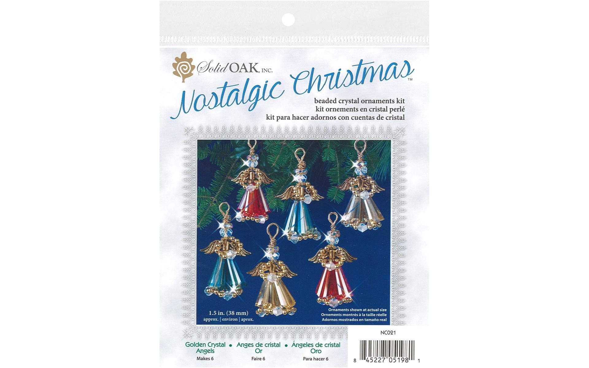 Solid OakKit Bead Ornament Crystal Angel Gold